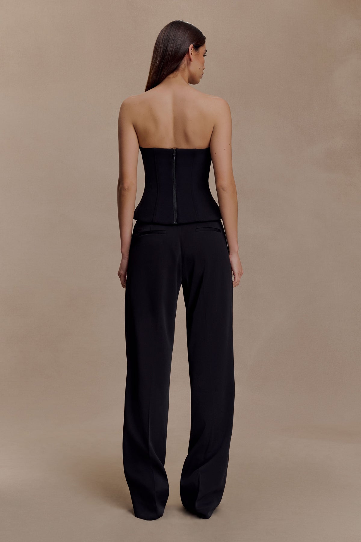 Fatima Satin Straight Leg Pant - Black #2
