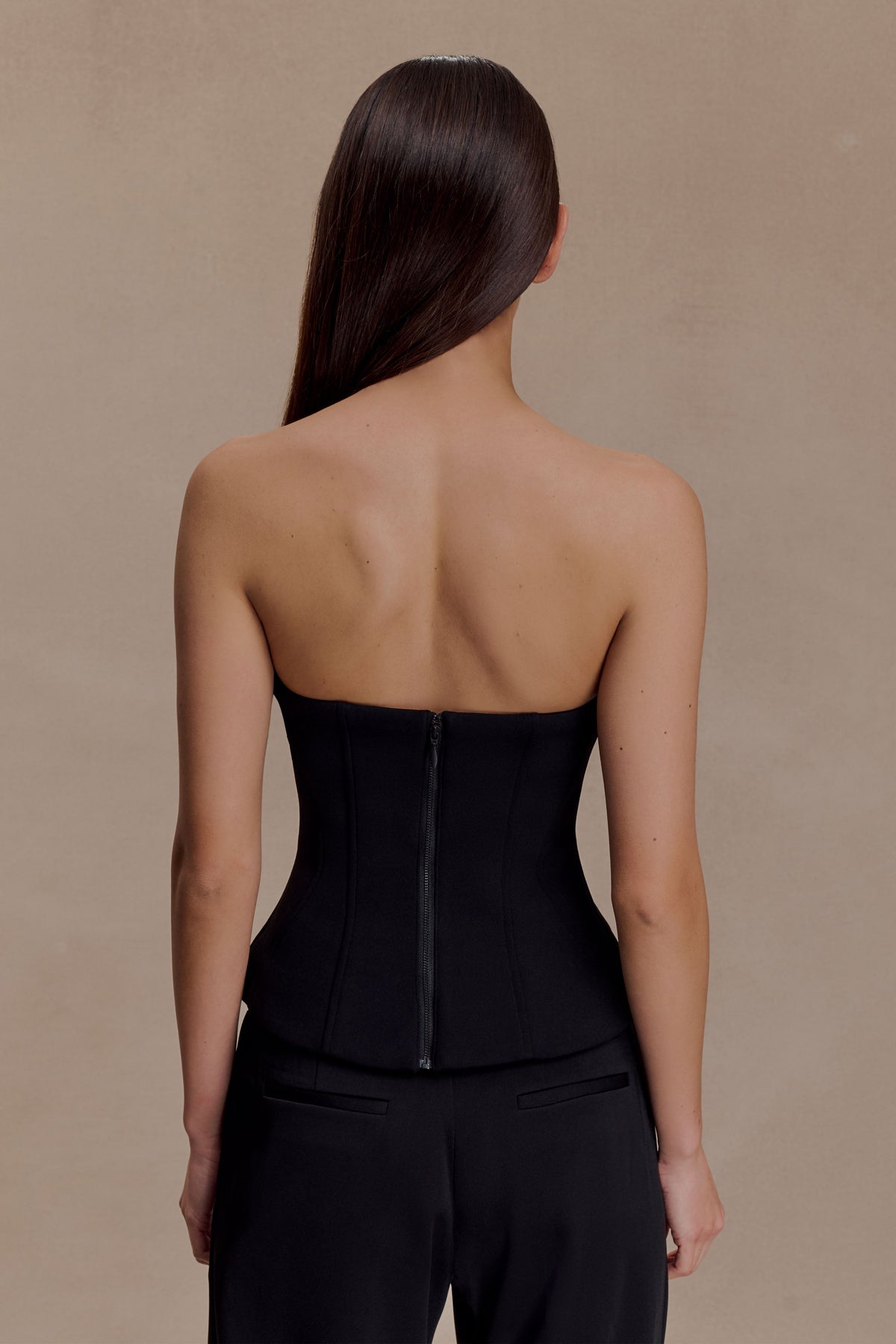 Arla Button Up Corset Top - Black #2