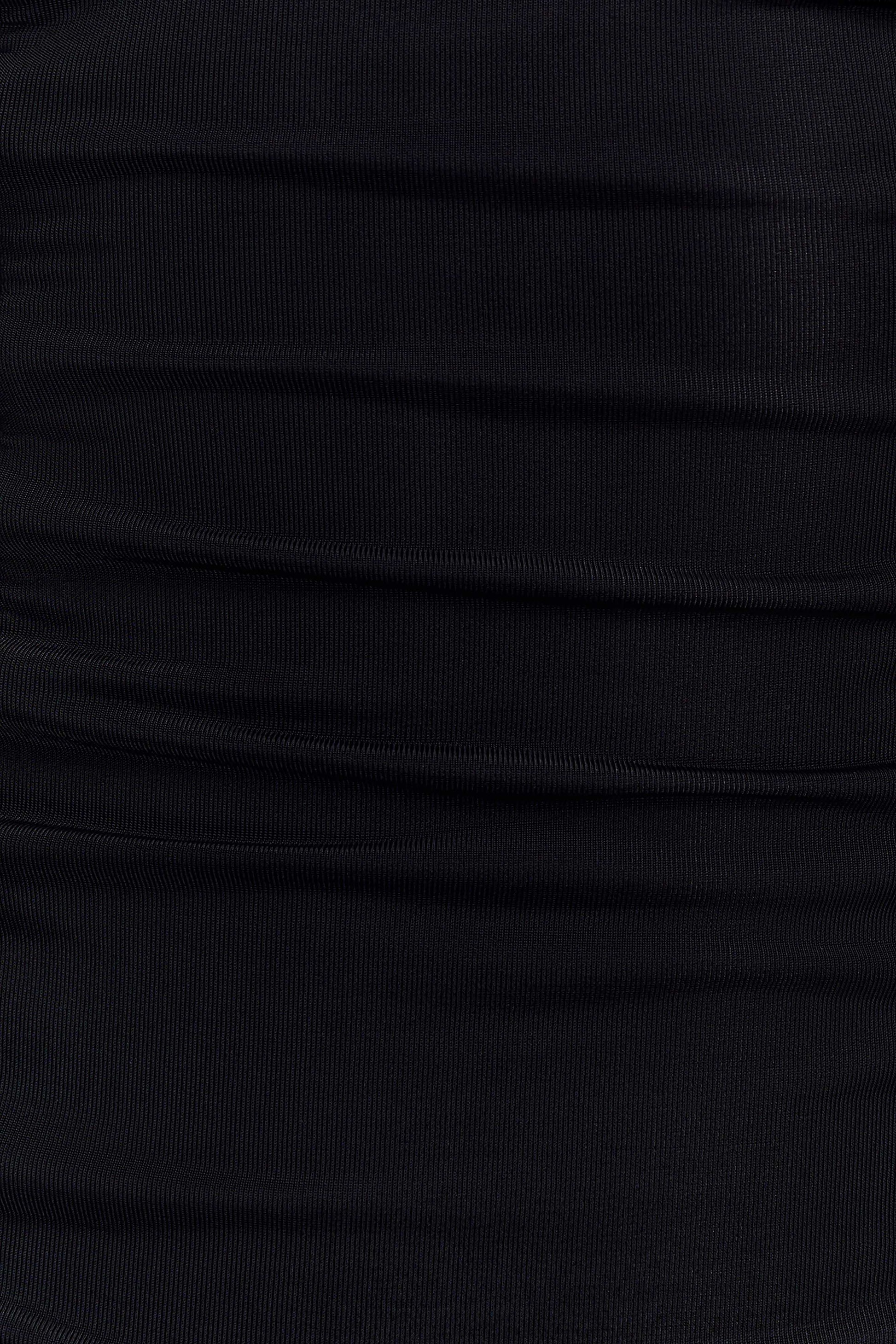 Mattea Slinky And Mesh Maxi Dress With Scarf - Black #4