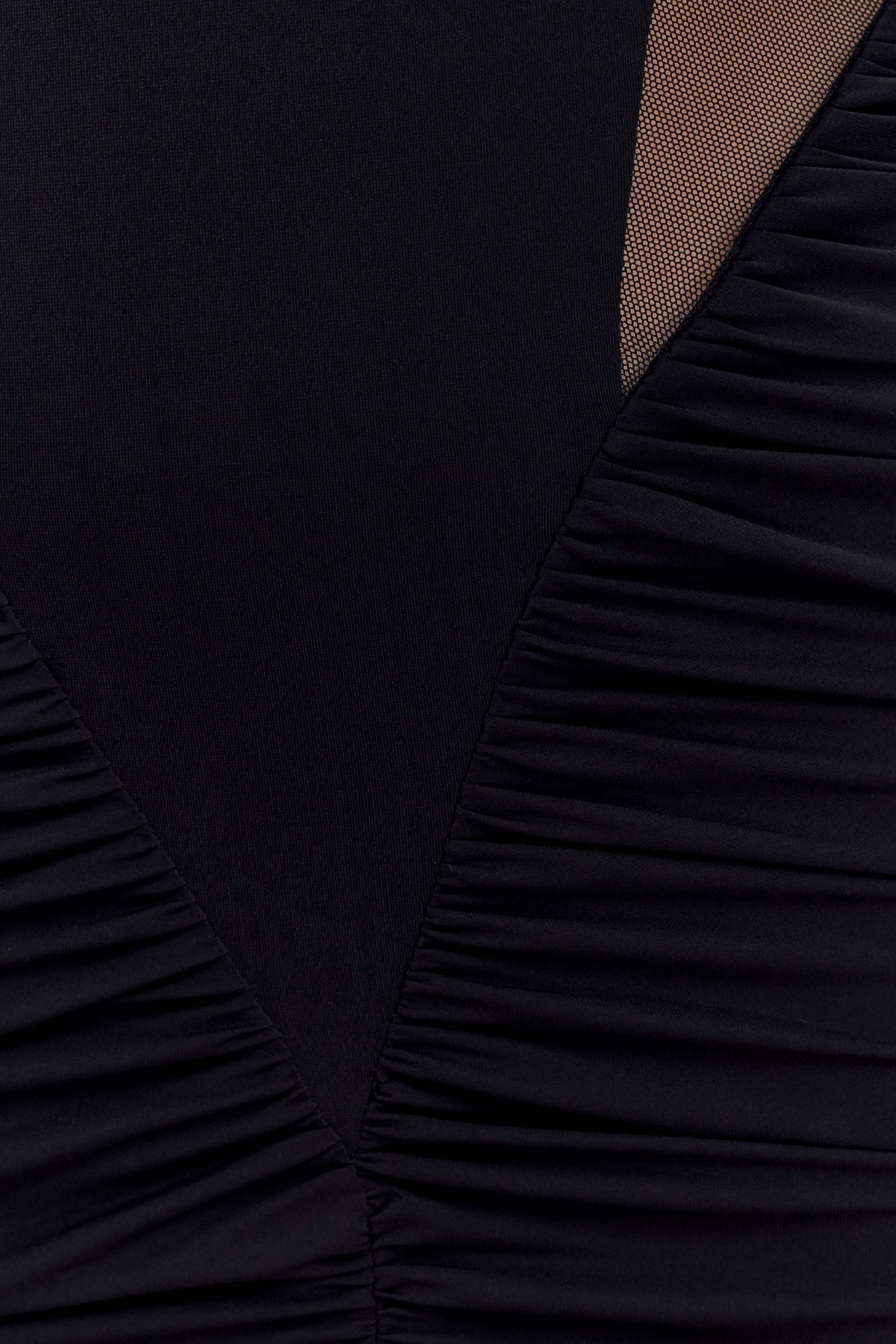 Louanne Slinky Long Sleeve Maxi Dress - Black
