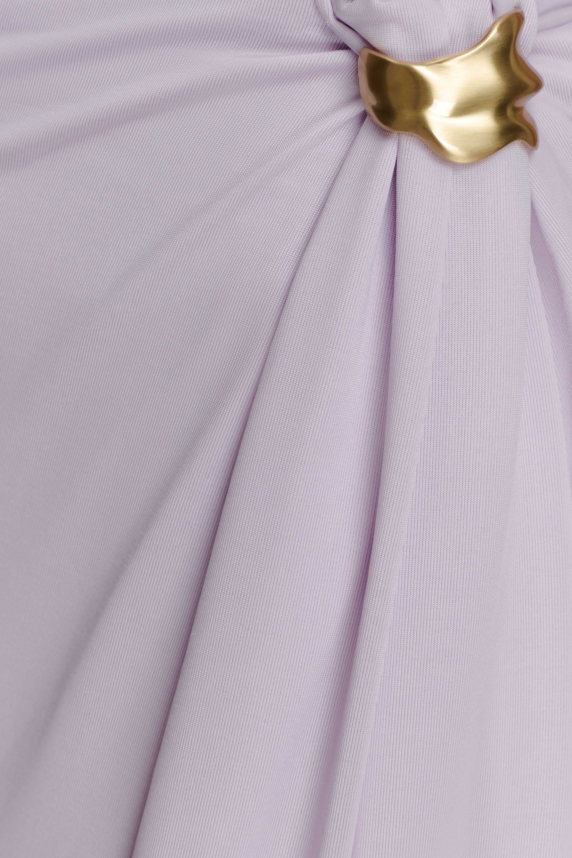 Bridget Slinky Maxi Skirt With Hardware - Dusty Lilac #7
