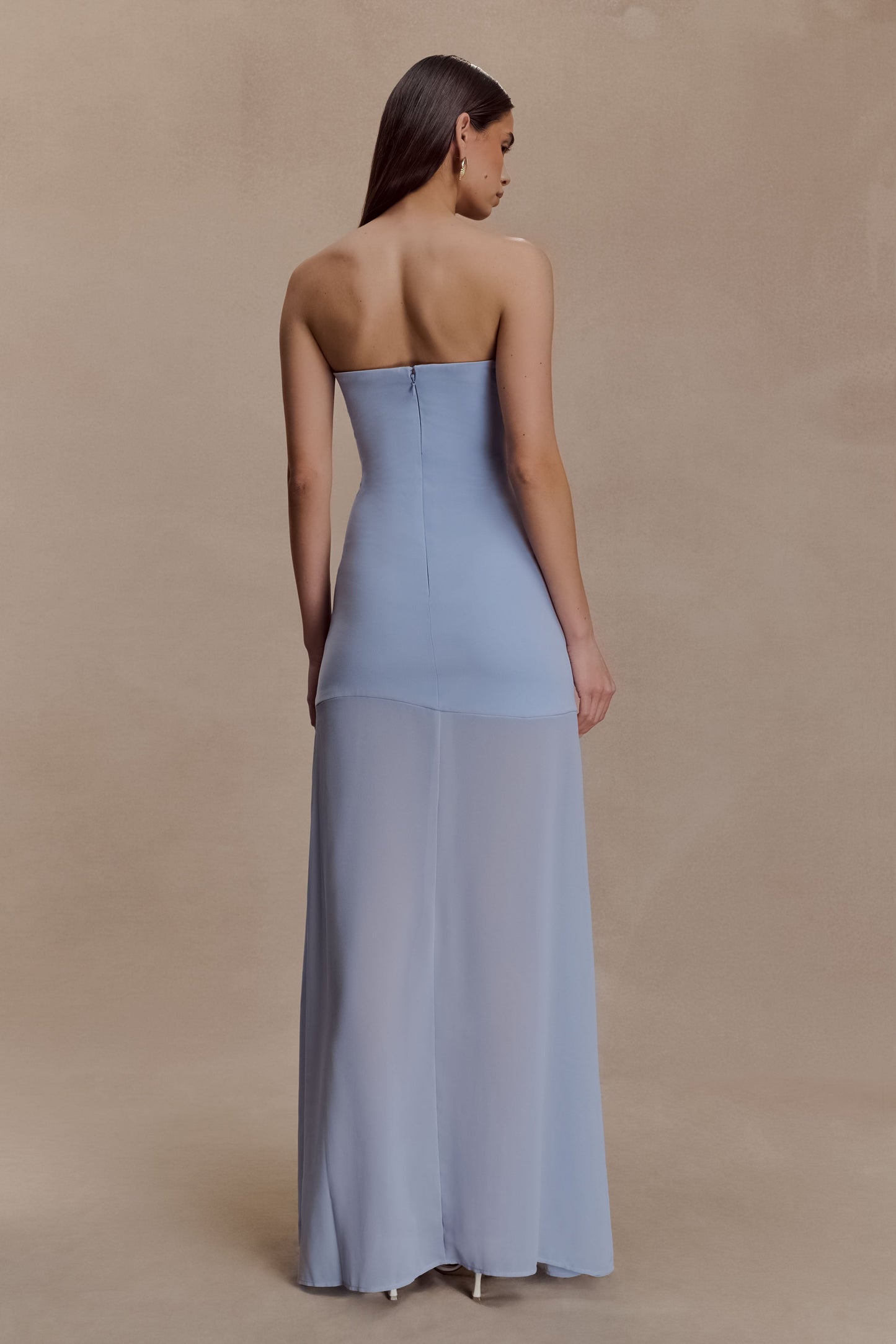 Mason Crepe And Chiffon Maxi Dress - Powder Blue