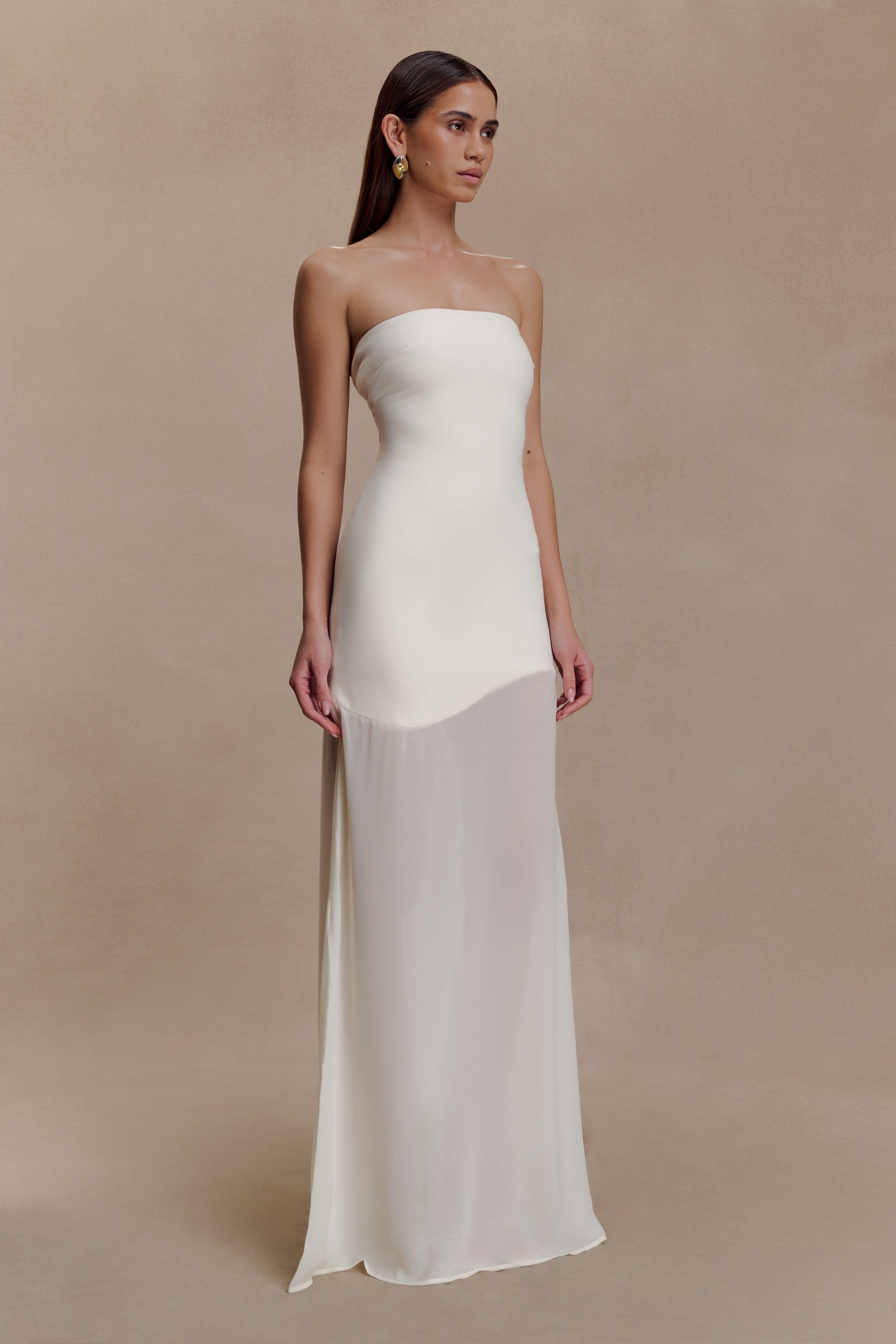 Mason Crepe And Chiffon Maxi Dress - Ivory #4