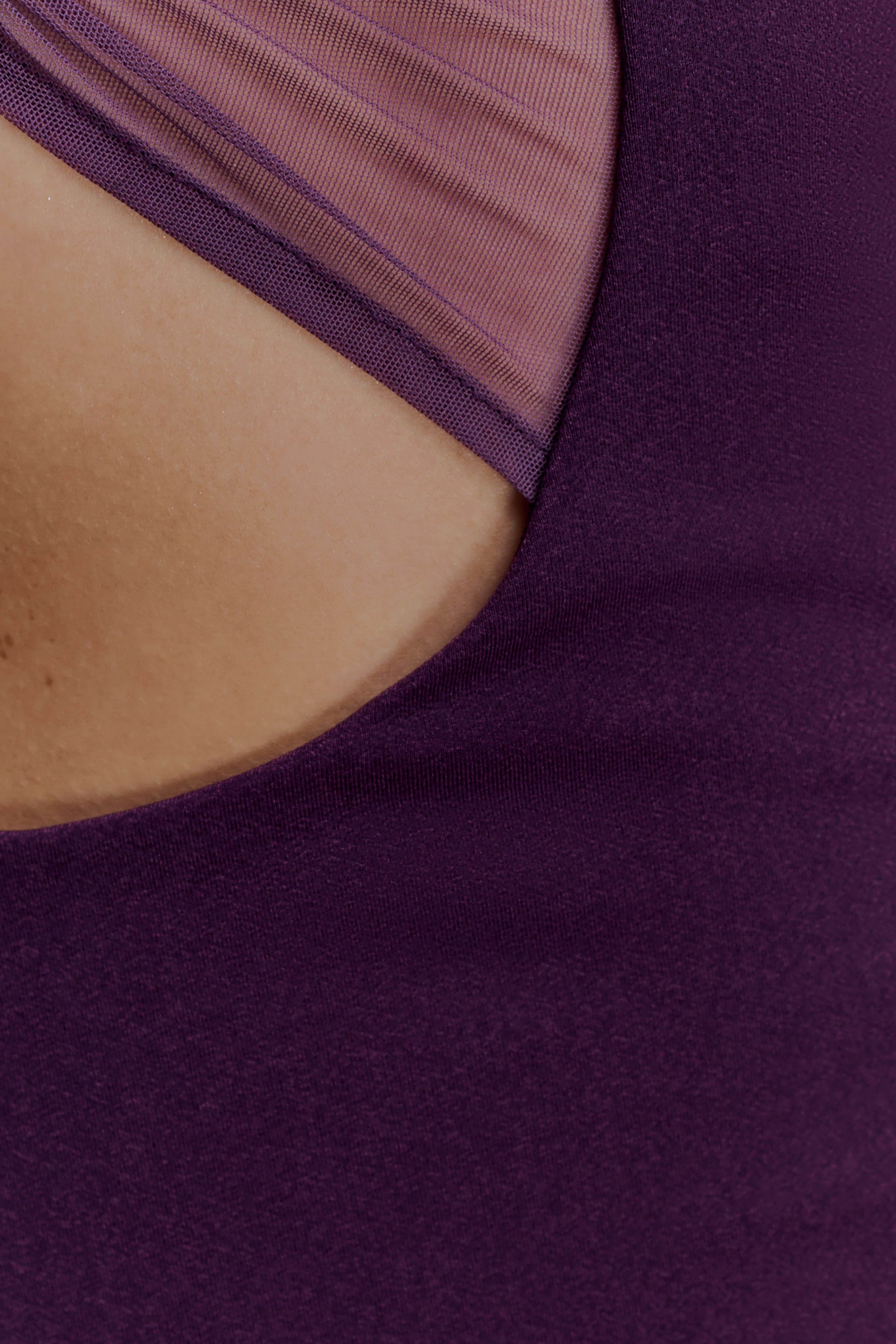 Aubree Crepe And Mesh Mini Dress - Purple #4