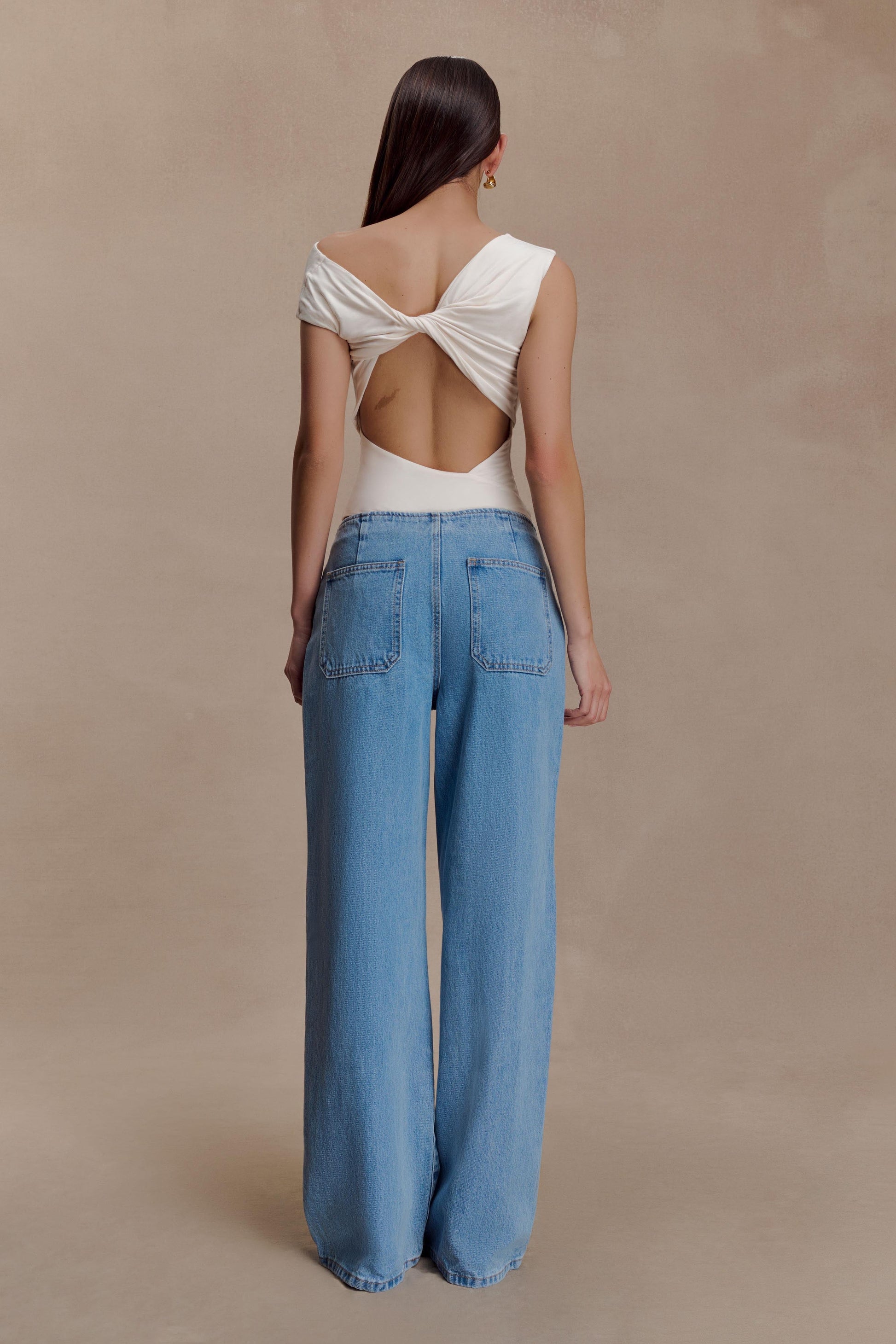 Niamh Modal Twist Back Bodysuit - Ivory #4