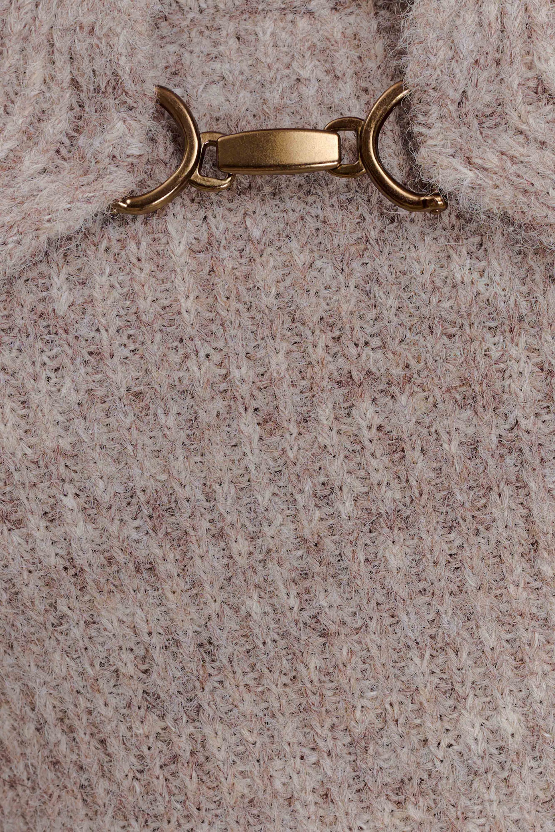 Baxter Off Shoulder Fluffy Knit Midi Dress - Taupe Marle #9