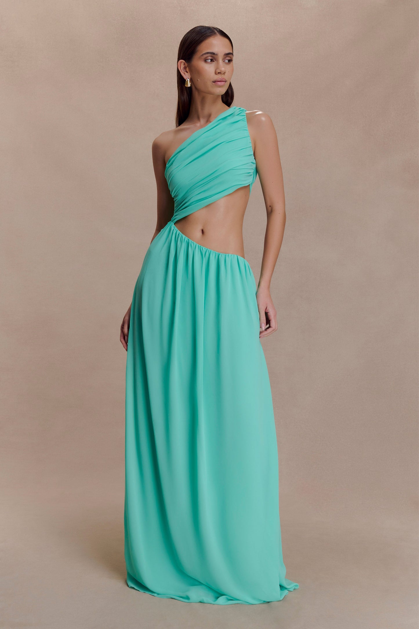 Aria Chiffon Cut Out Maxi Dress - Lagoon