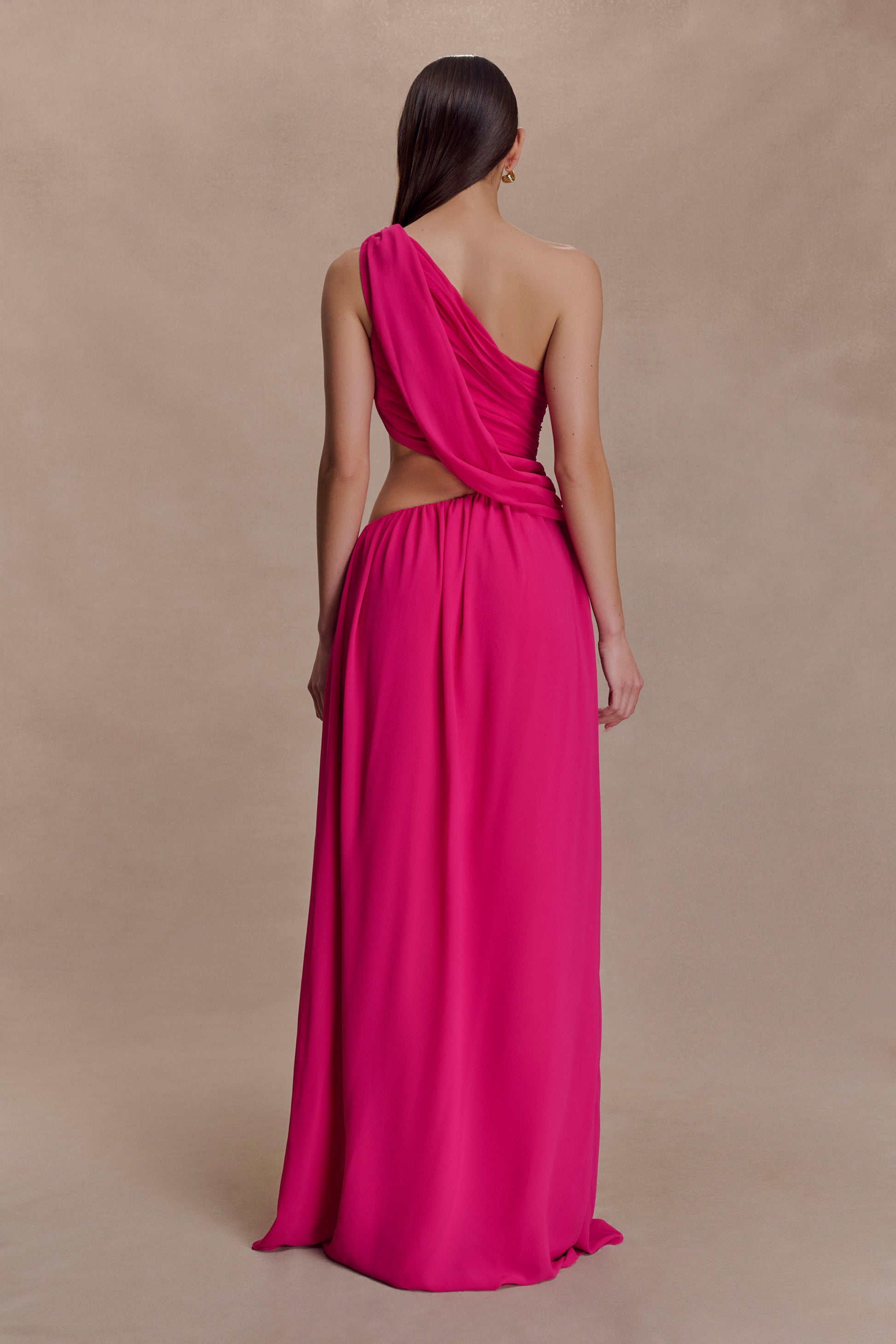 Aria Chiffon Cut Out Maxi Dress - Fuchsia #2