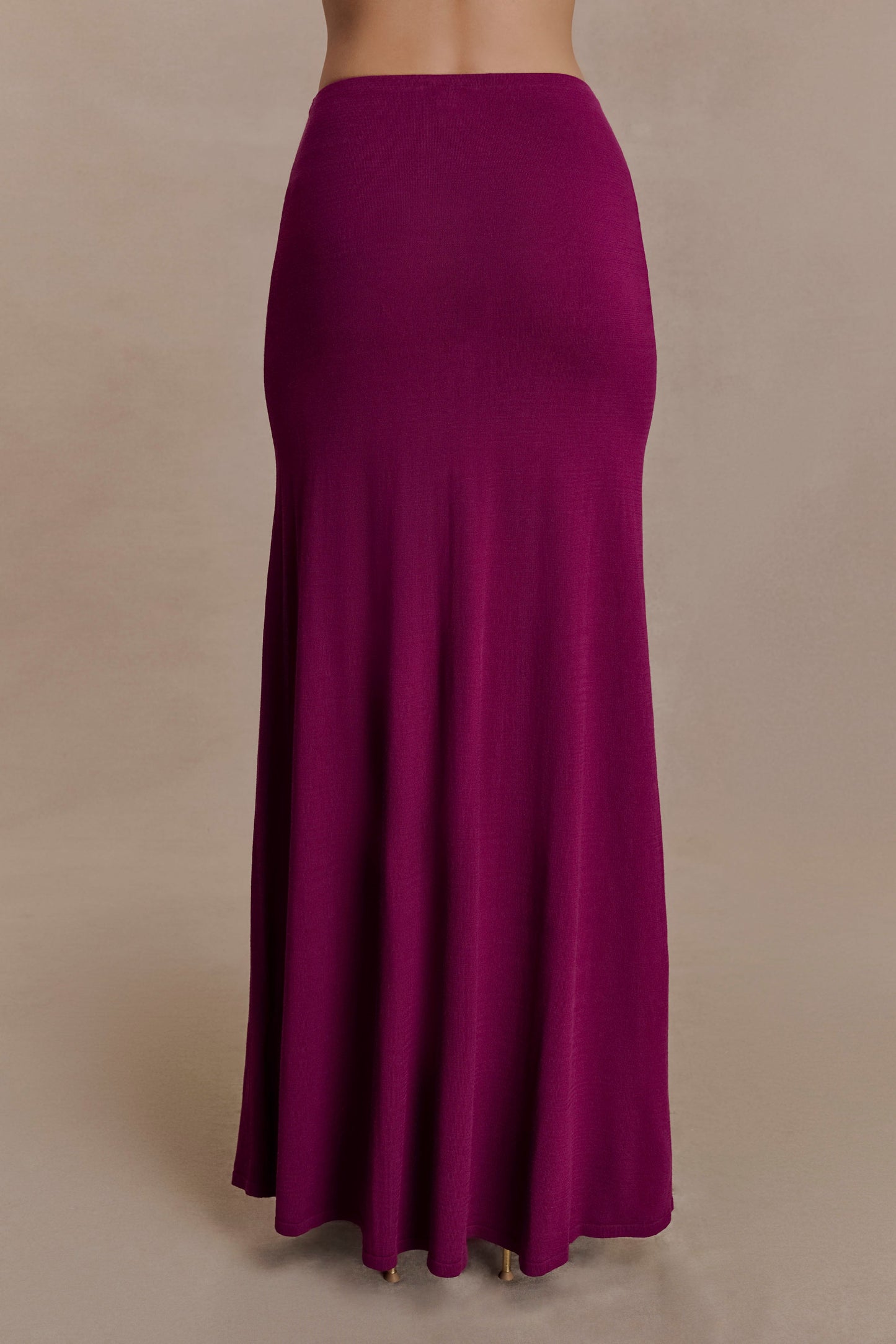 Martiena Knit Maxi Skirt - Plum