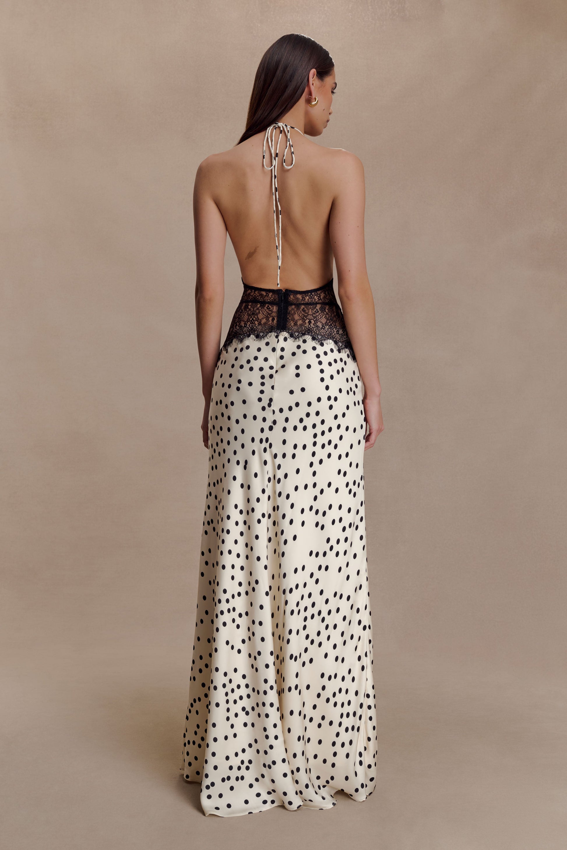 Dinah Lace And Satin Maxi Dress - Polkadot #3