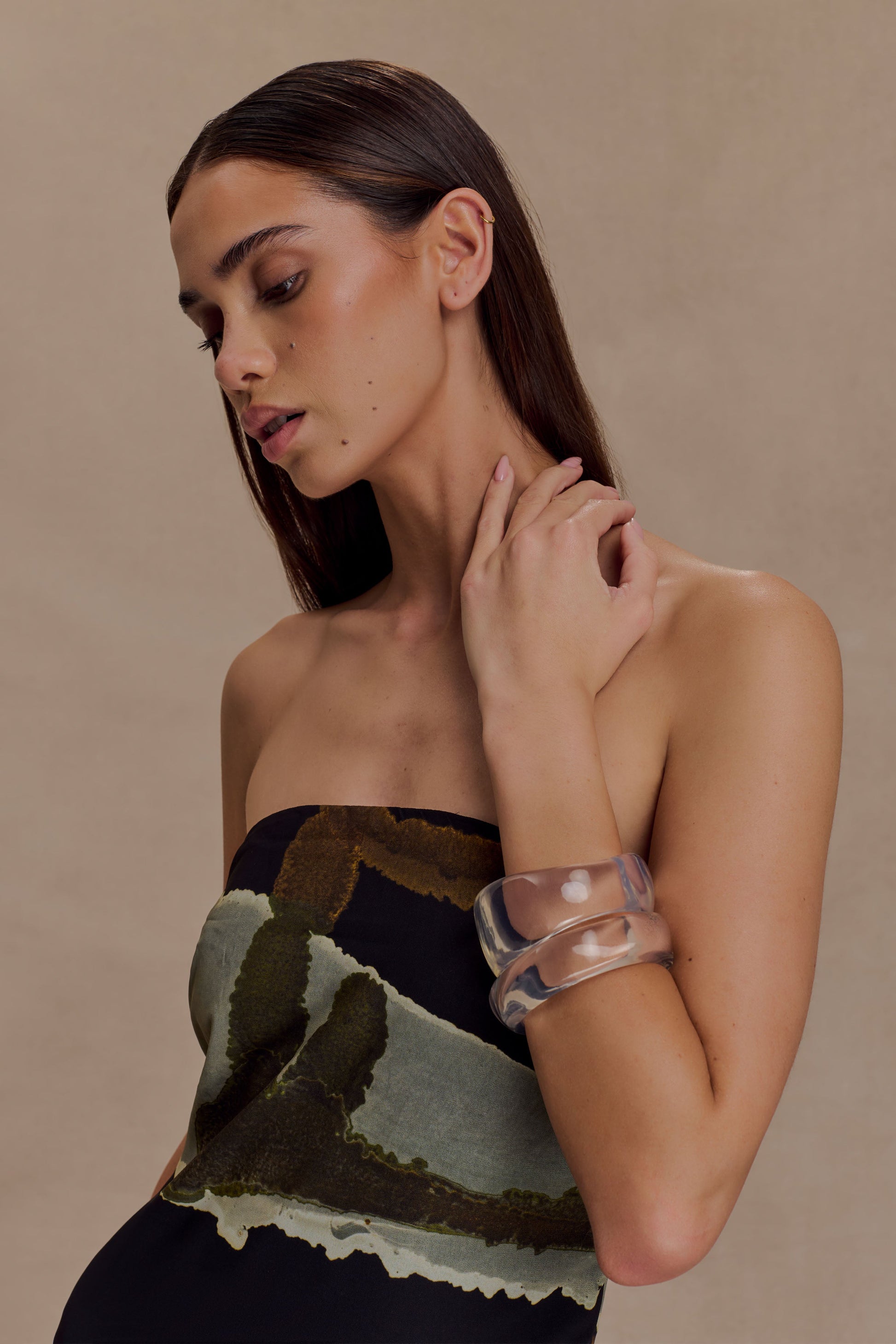 Marah Resin Bangle Set - Clear #3