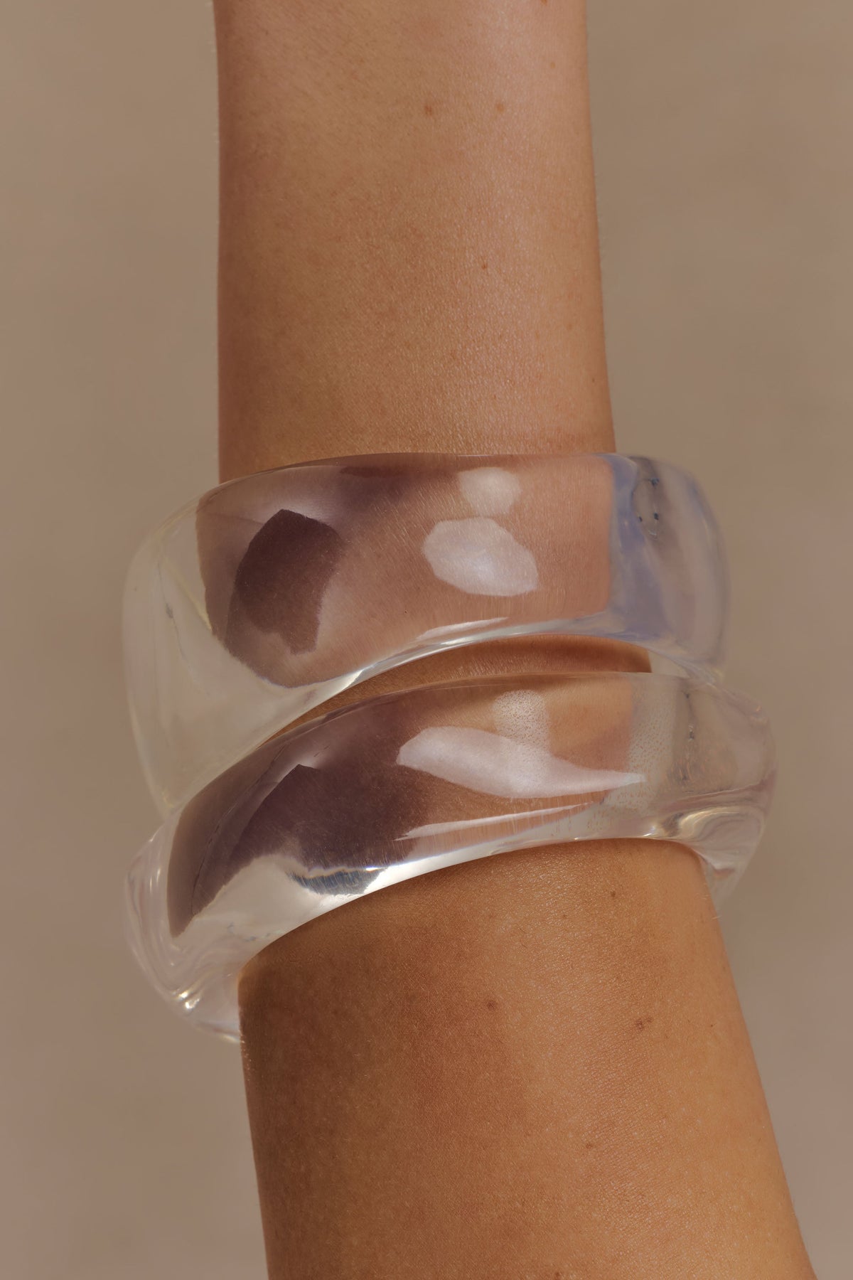 Marah Resin Bangle Set - Clear #2