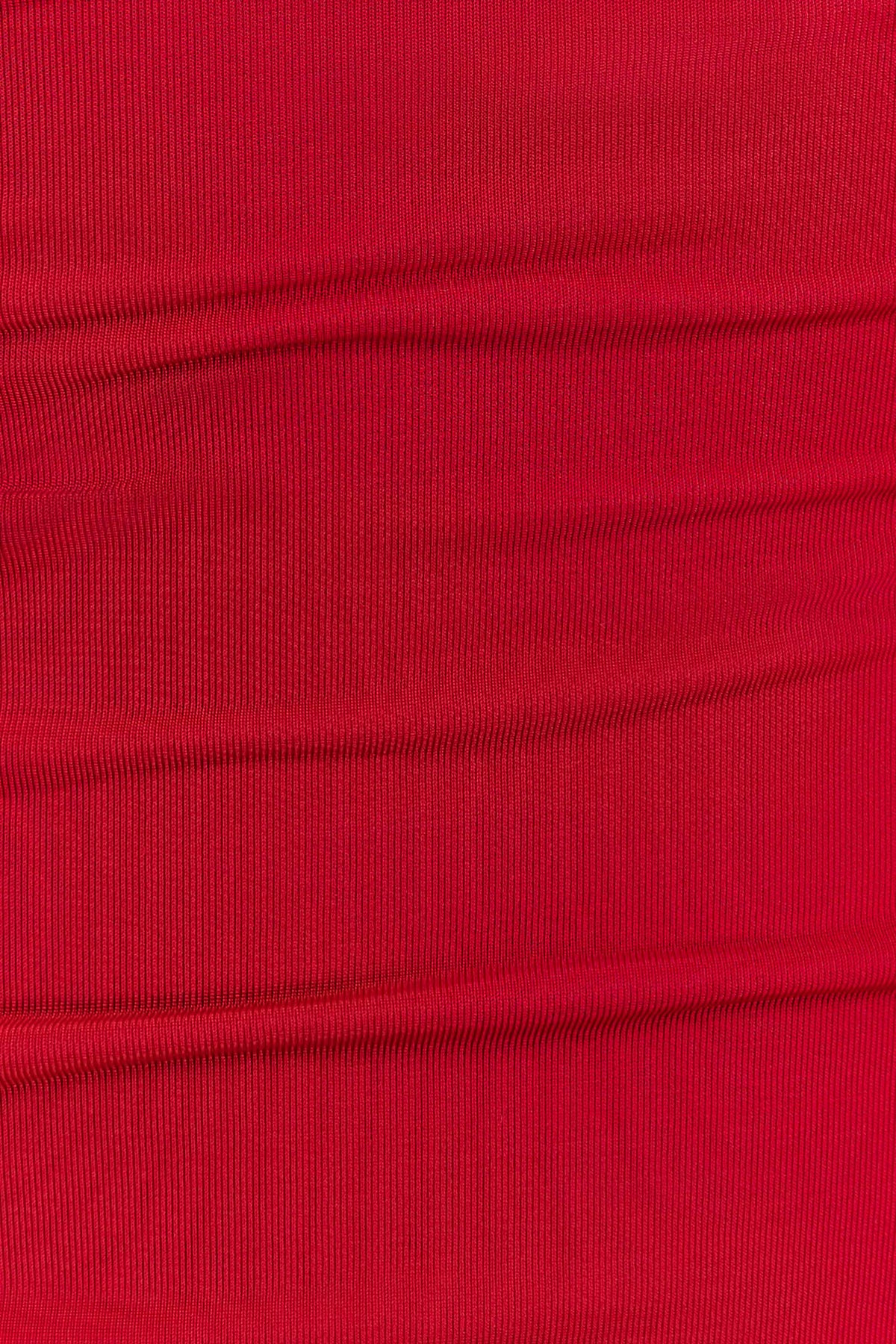 Mattea Slinky And Mesh Mini Dress With Scarf - Red #6