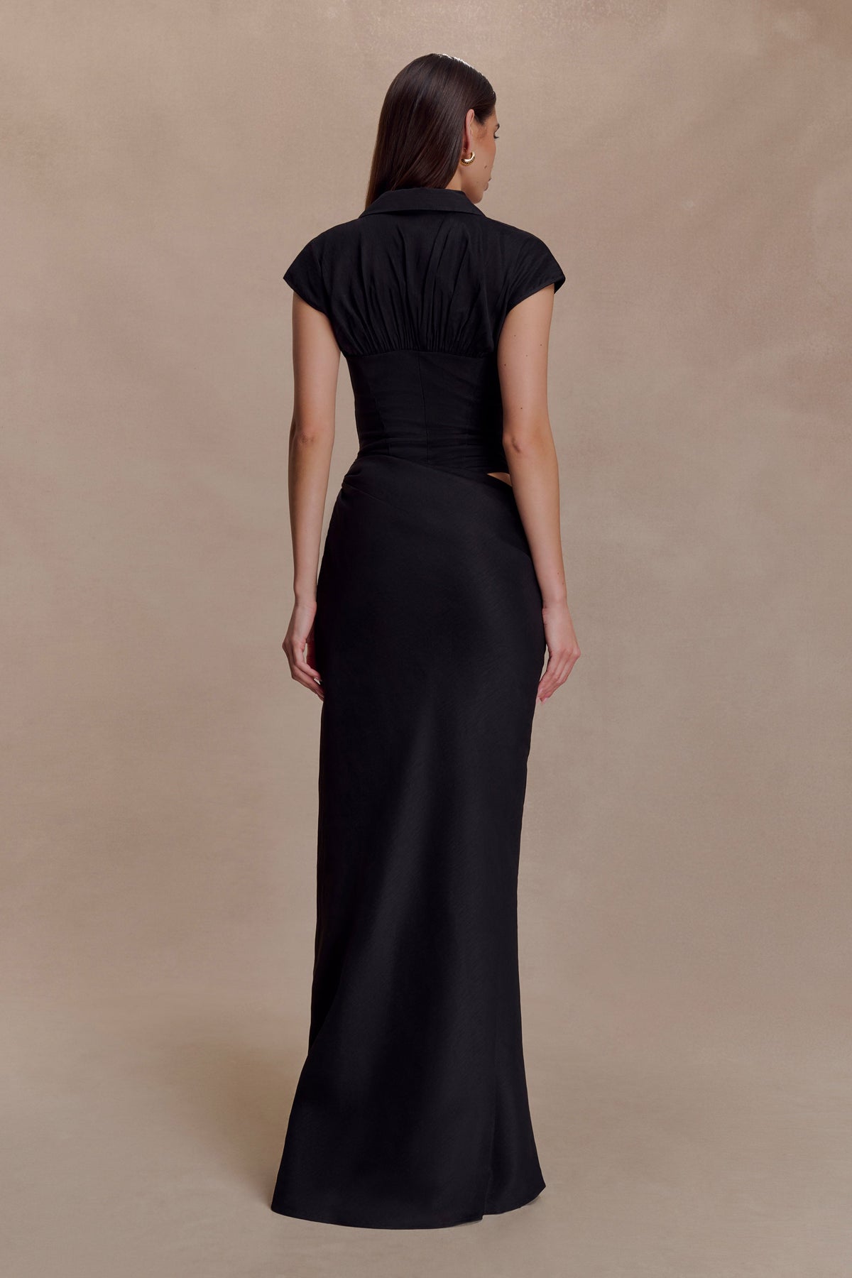 Saphira Shirt Corset Maxi Dress - Black #6