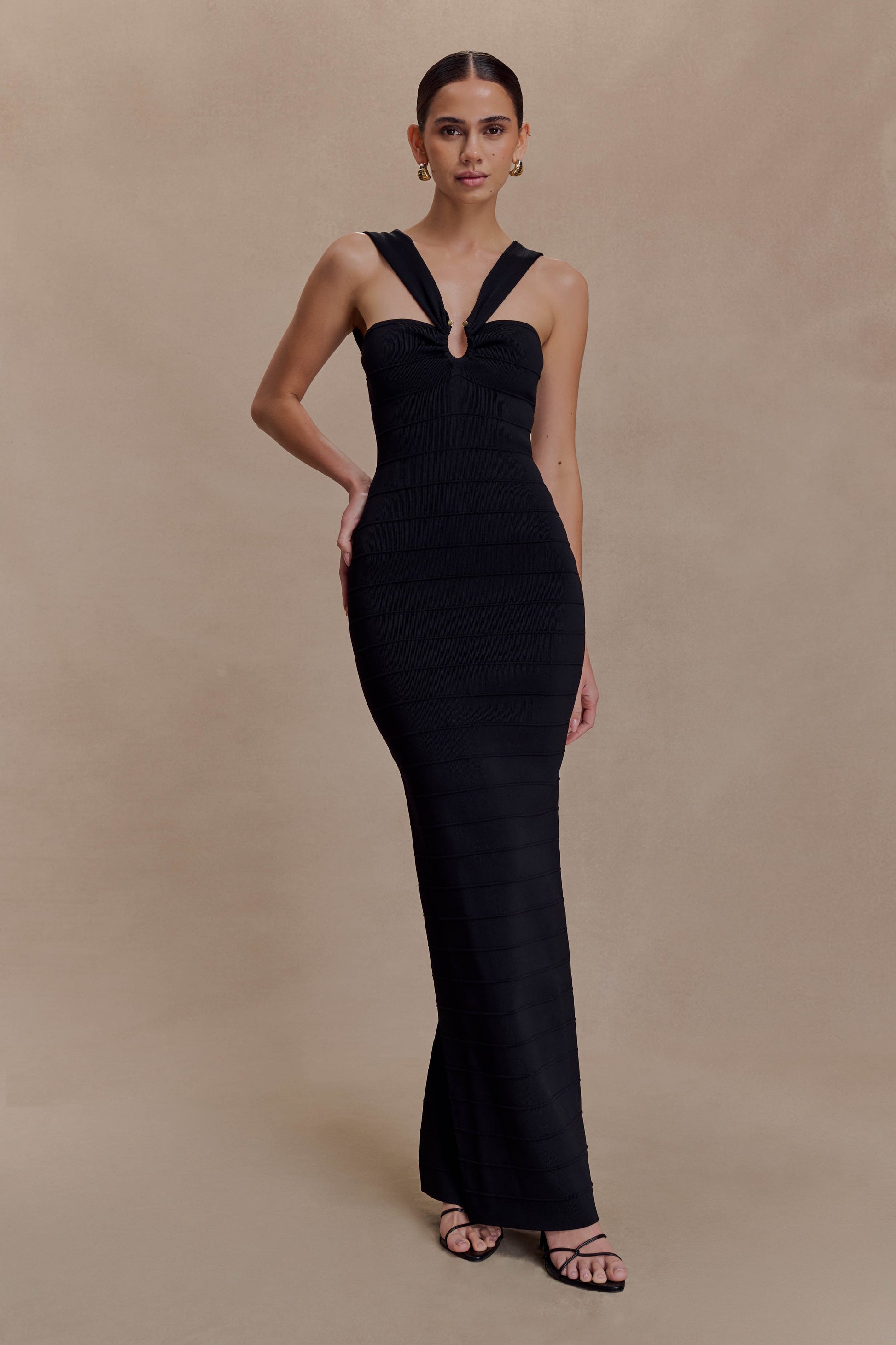 Jaylen Bandage Knit Maxi Dress - Black #6