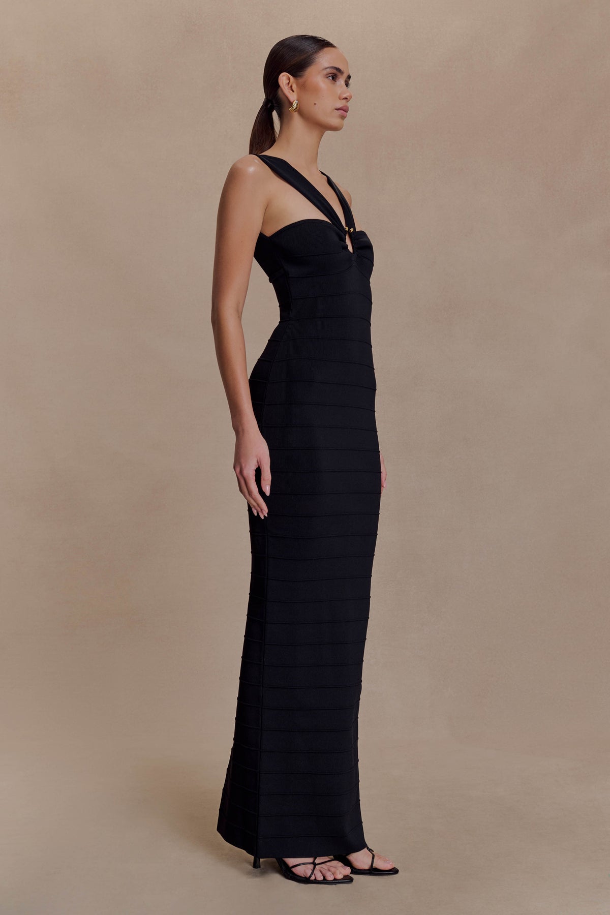 Jaylen Bandage Knit Maxi Dress - Black #5