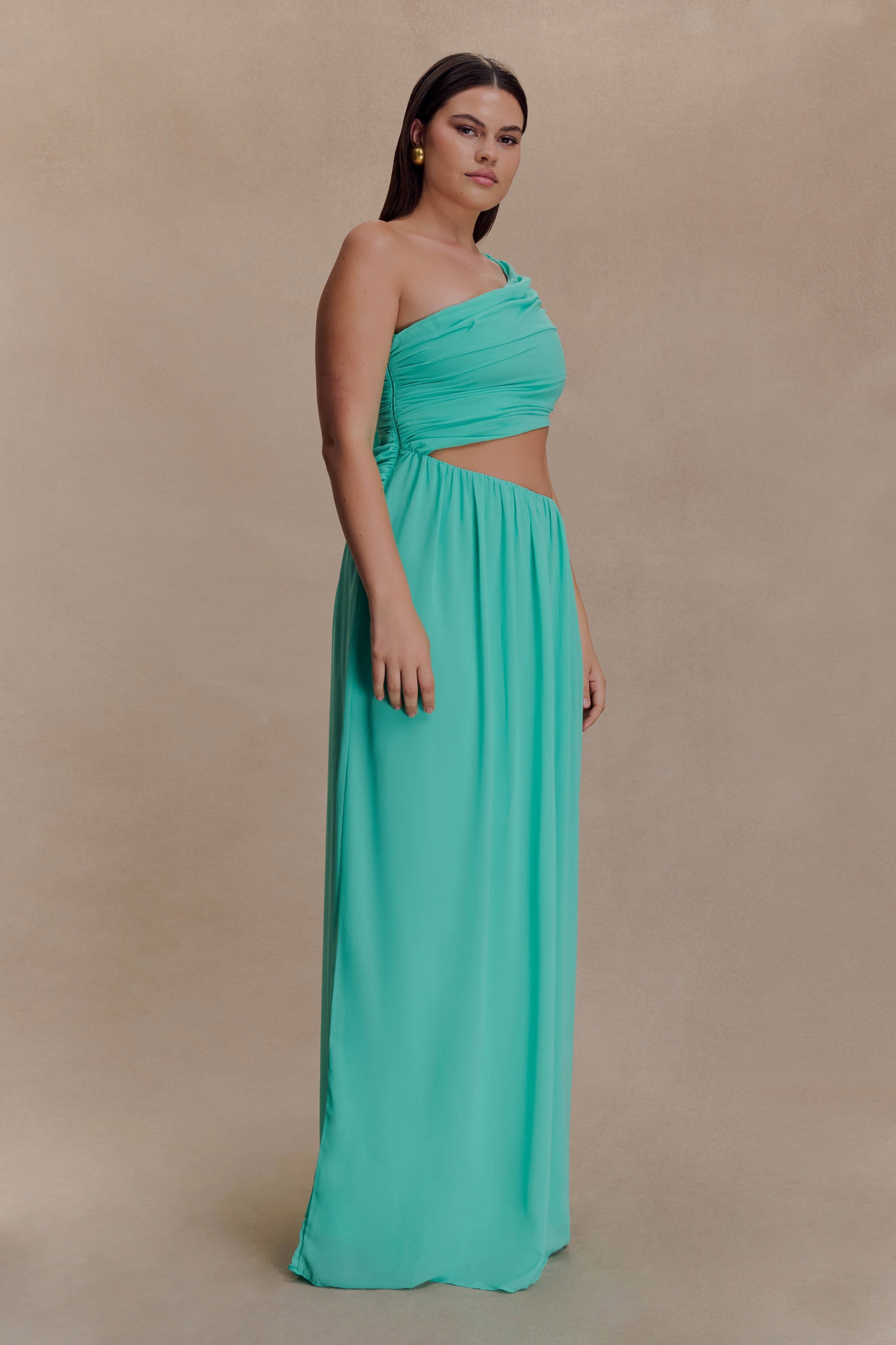 Aria Chiffon Cut Out Maxi Dress - Lagoon #6