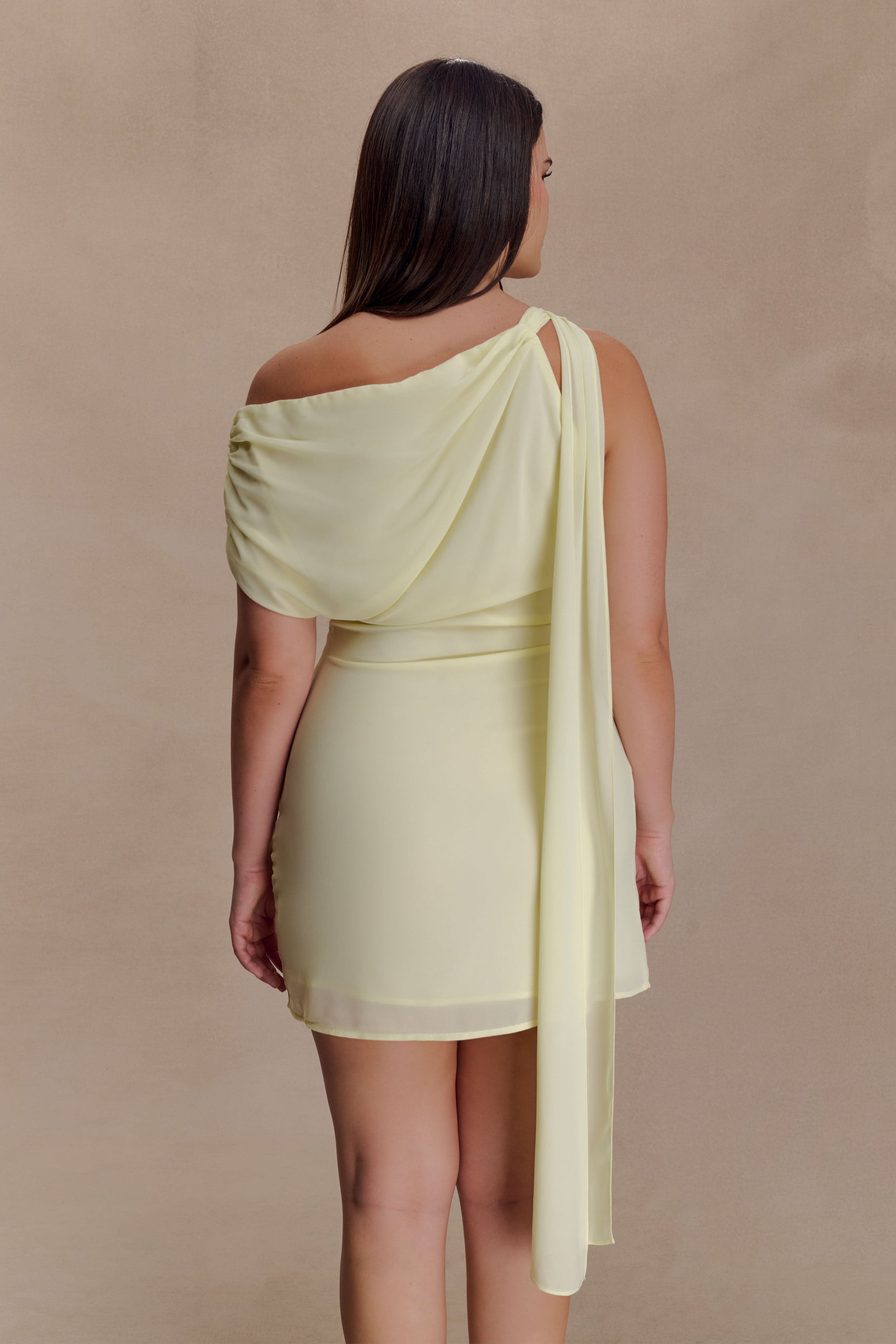Daisie Chiffon Mini Dress - Lemon #3