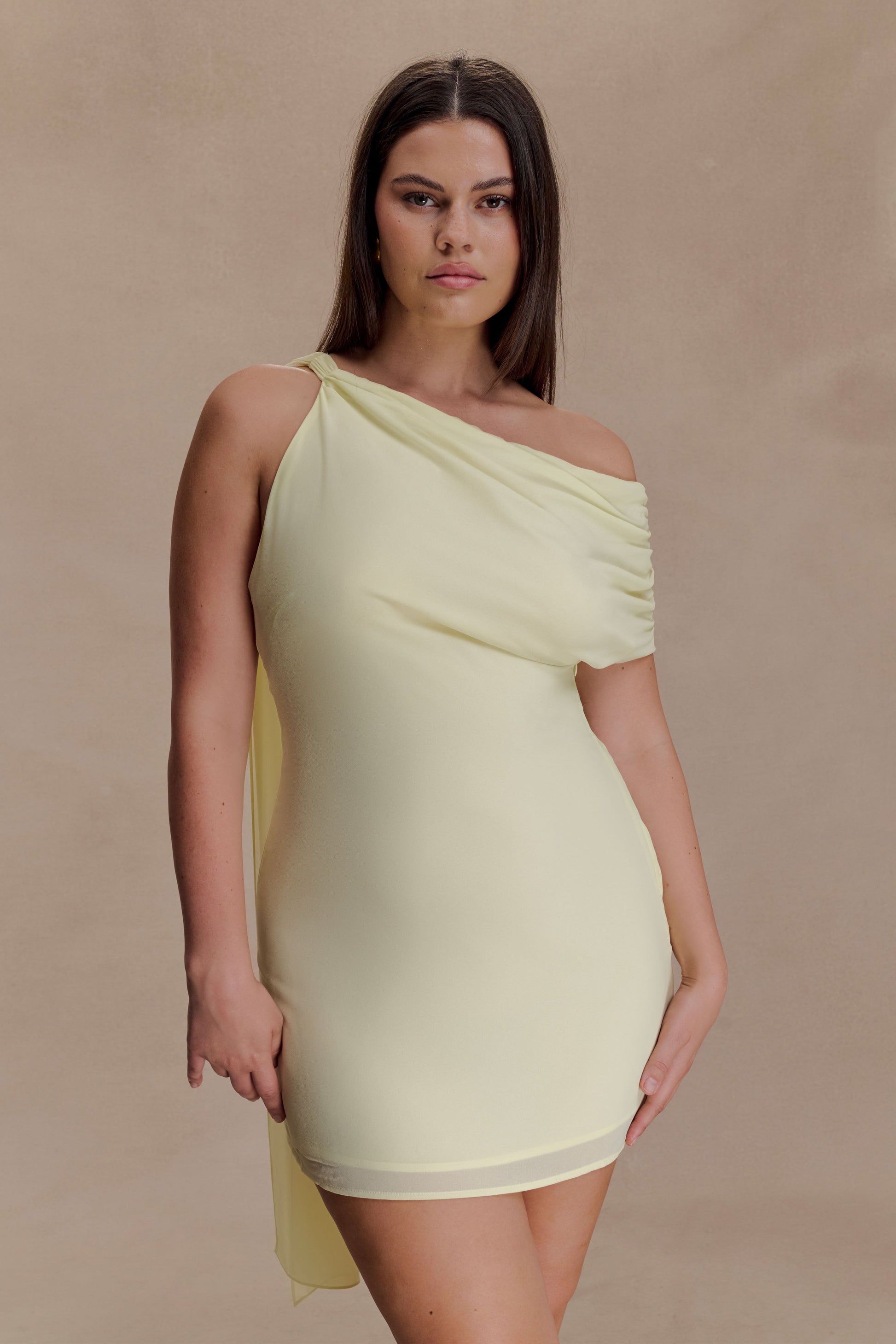 Daisie Chiffon Mini Dress - Lemon #6