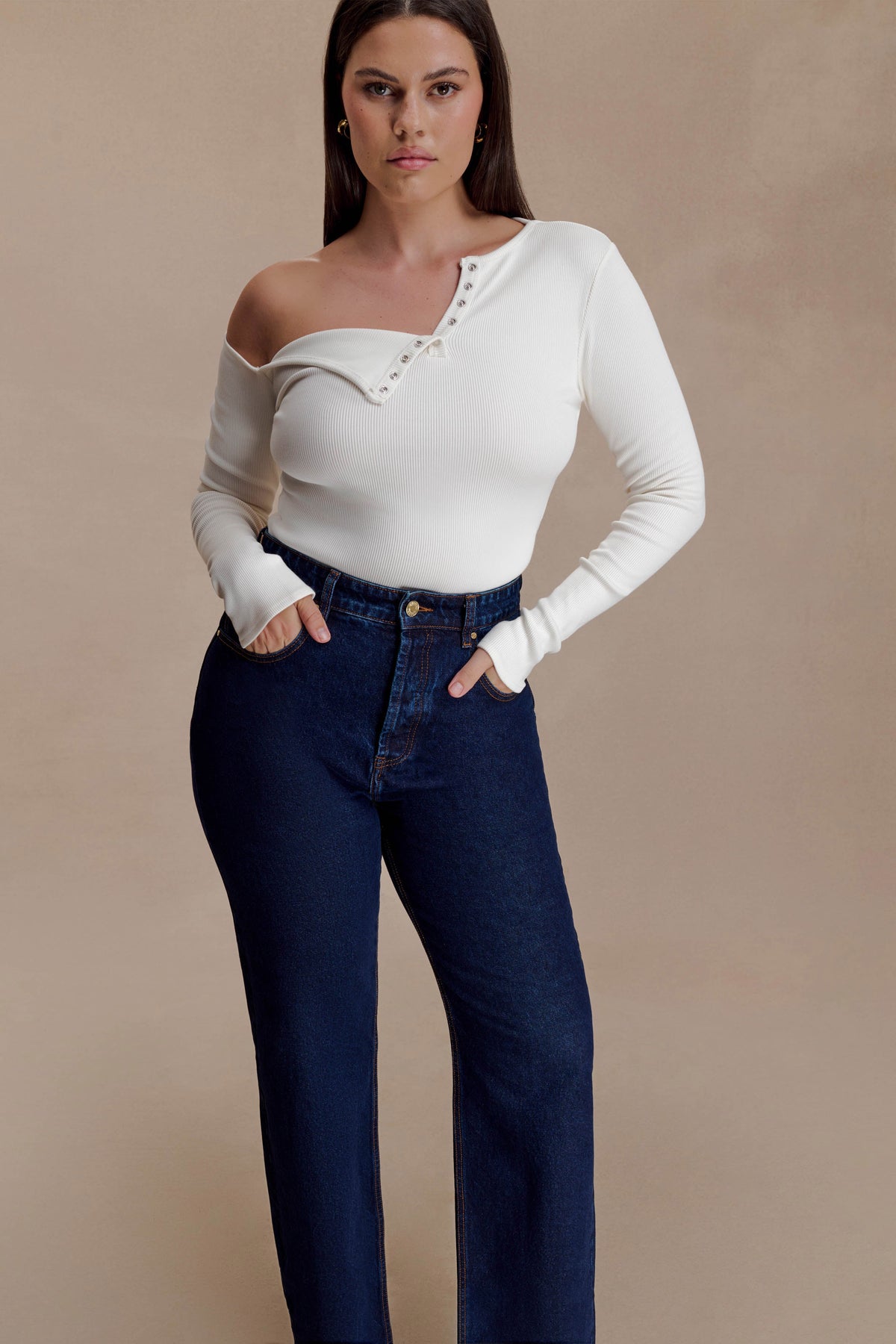 Maelle Off Shoulder Long Sleeve Top - Ivory #6