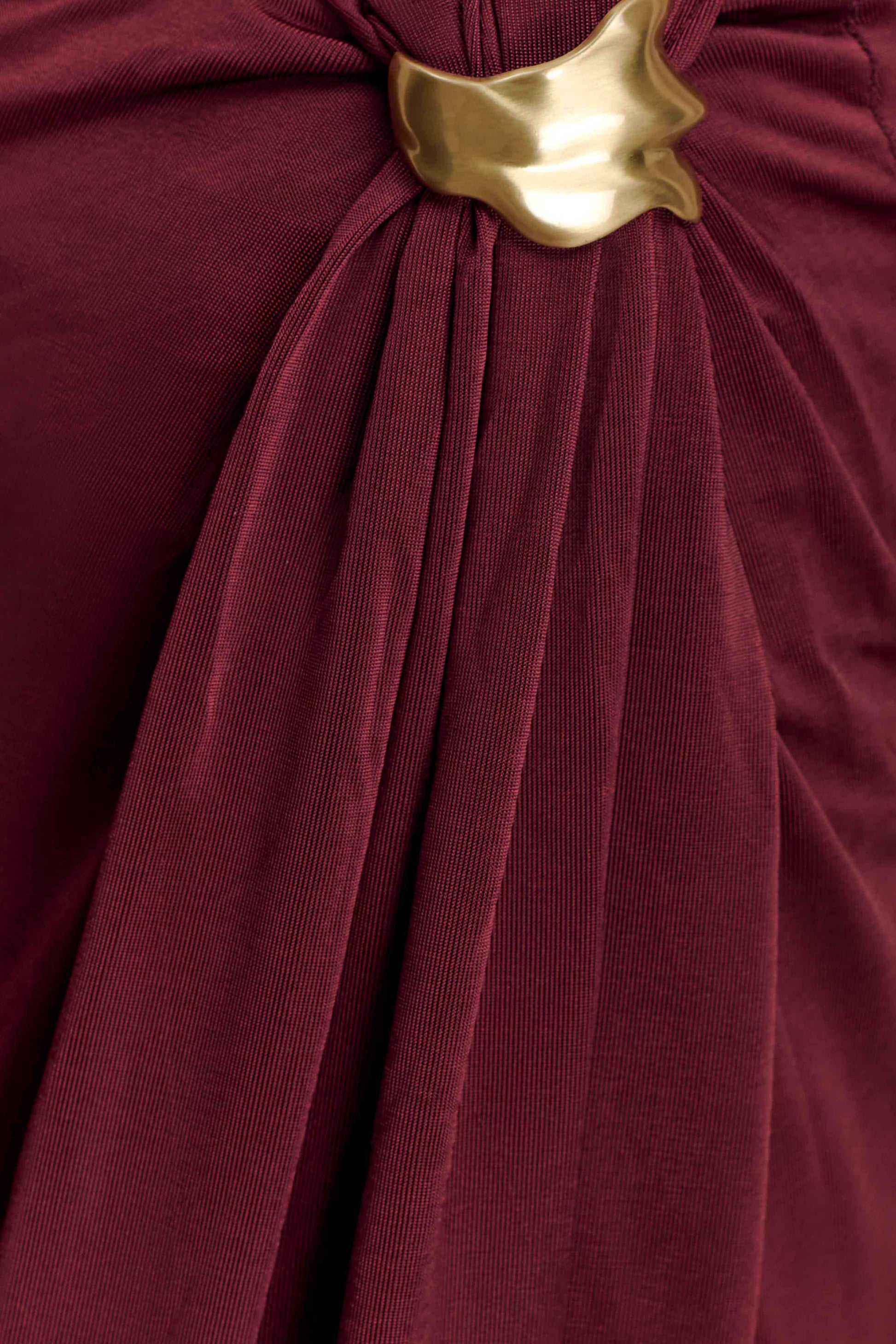 Bridget Slinky Maxi Skirt With Hardware - Burgundy #7