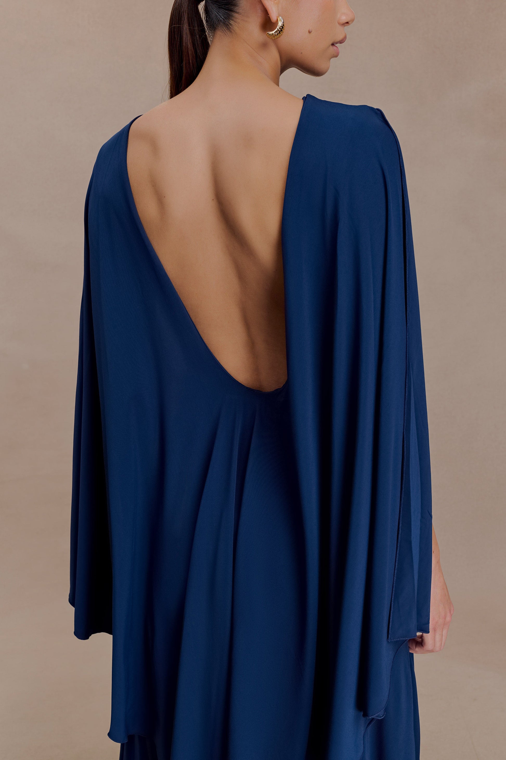 Emory Jersey Cape Maxi Dress - Navy #7