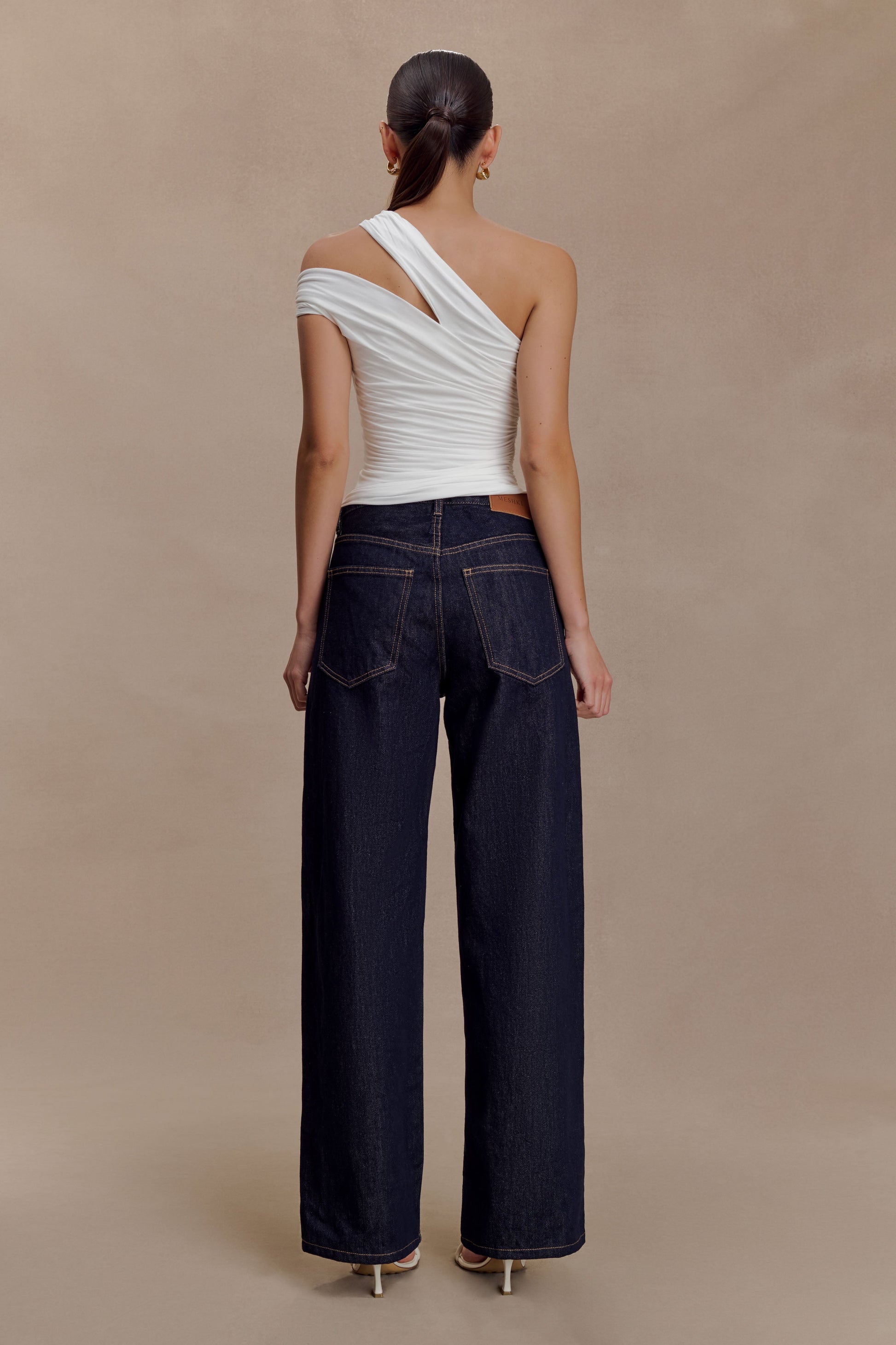 Anna One Shoulder Modal Top - White #2