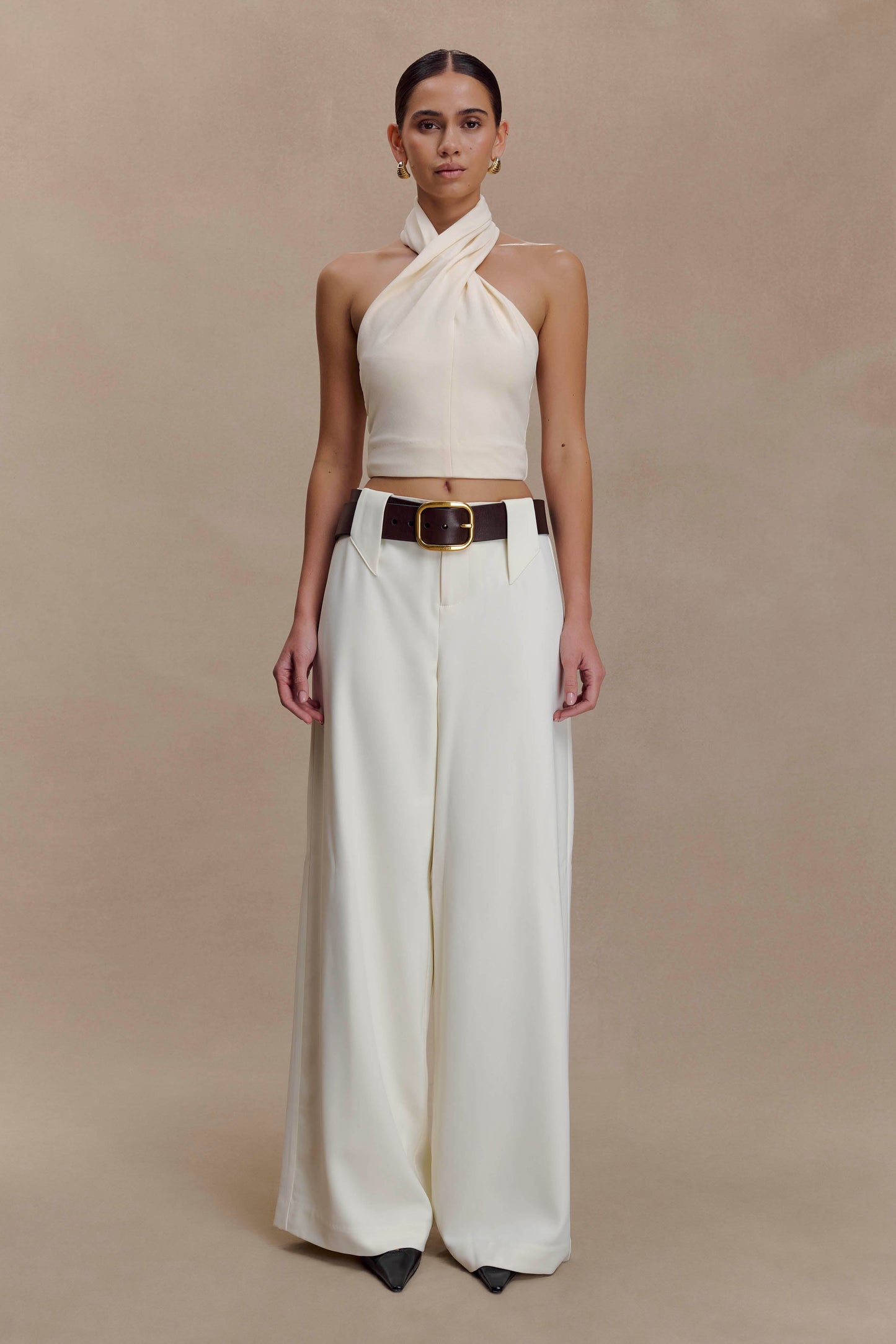 Arlo Wide Leg Suiting Trouser - Ivory