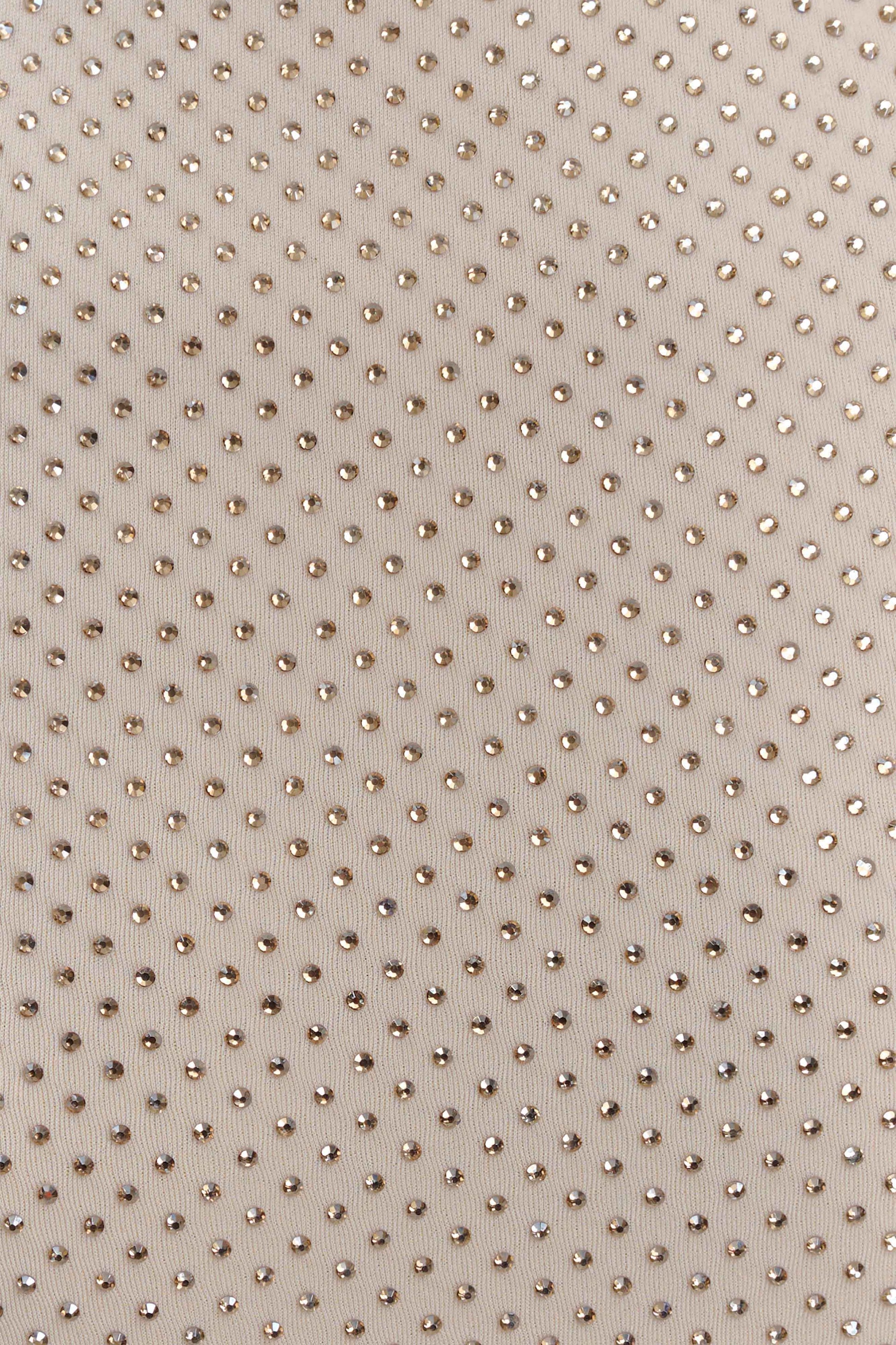 Deanna Long Sleeve Diamante Maxi Dress - Gold #8