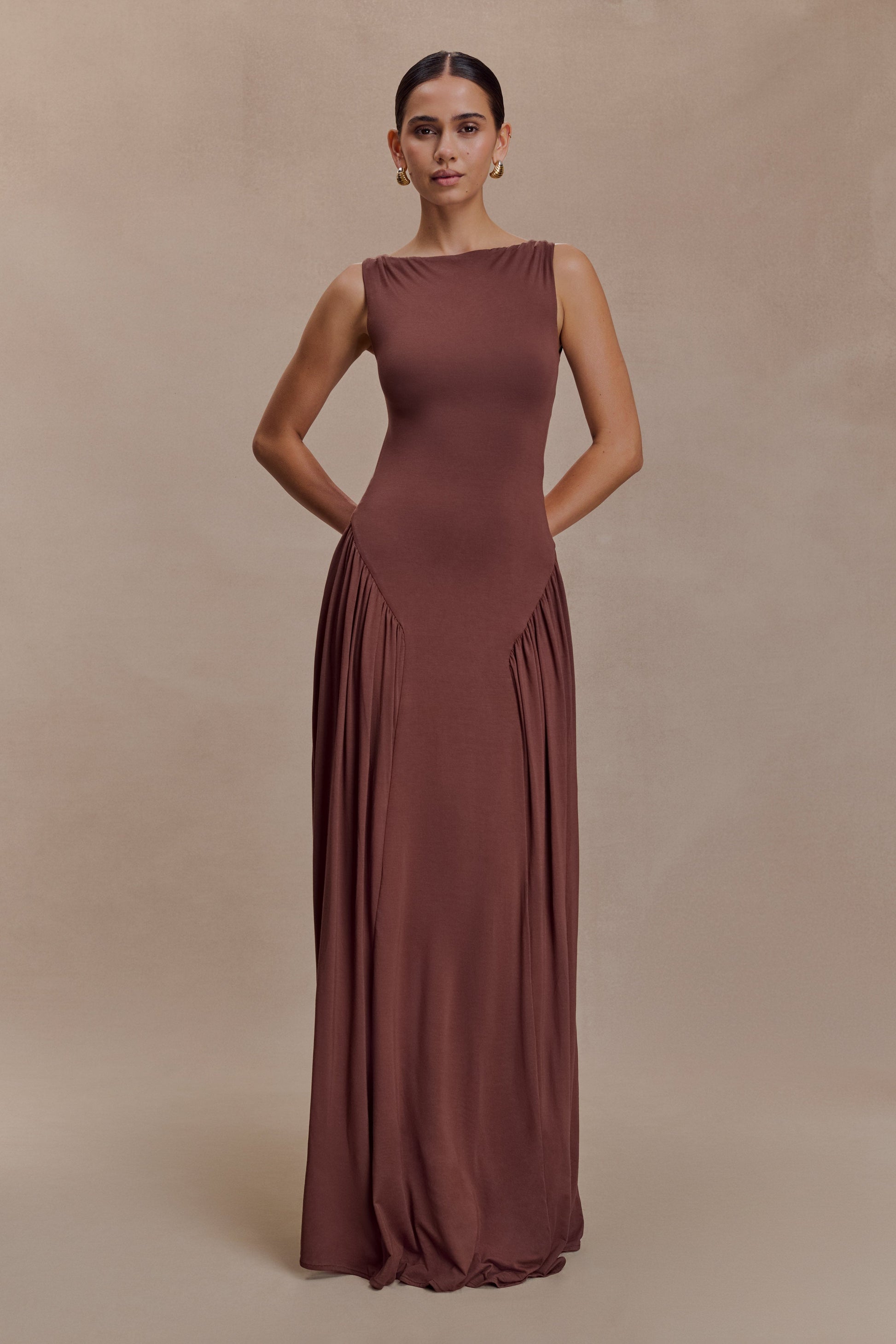 Marnie Modal Sleeveless Maxi Dress - Chocolate #6