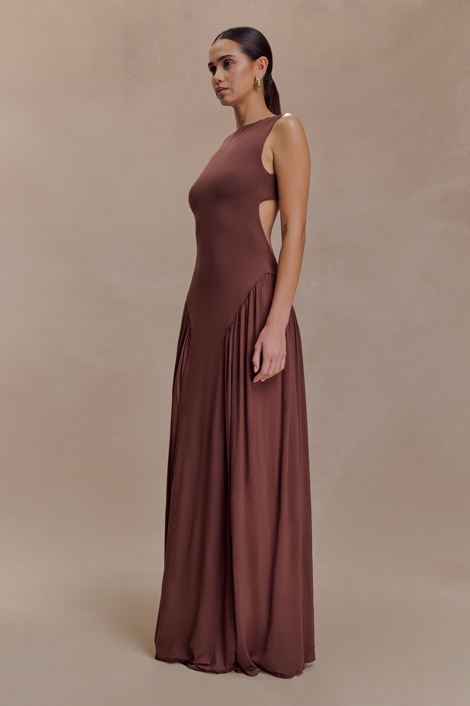 Marnie Modal Sleeveless Maxi Dress - Chocolate #5