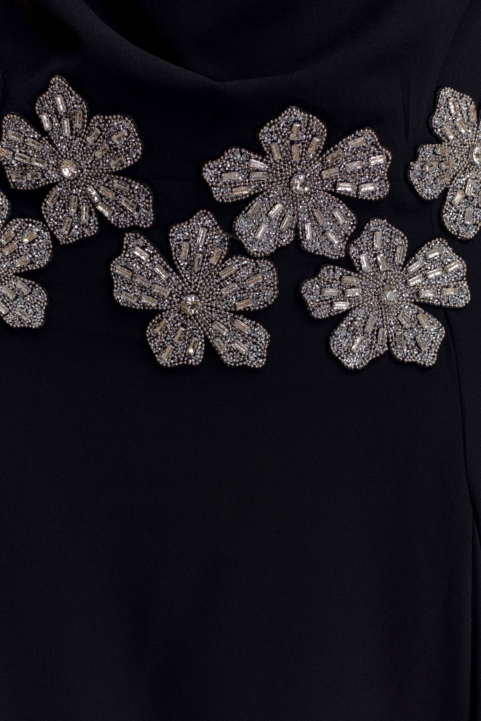 Santal Floral Chiffon Halter Maxi Dress - Black #5