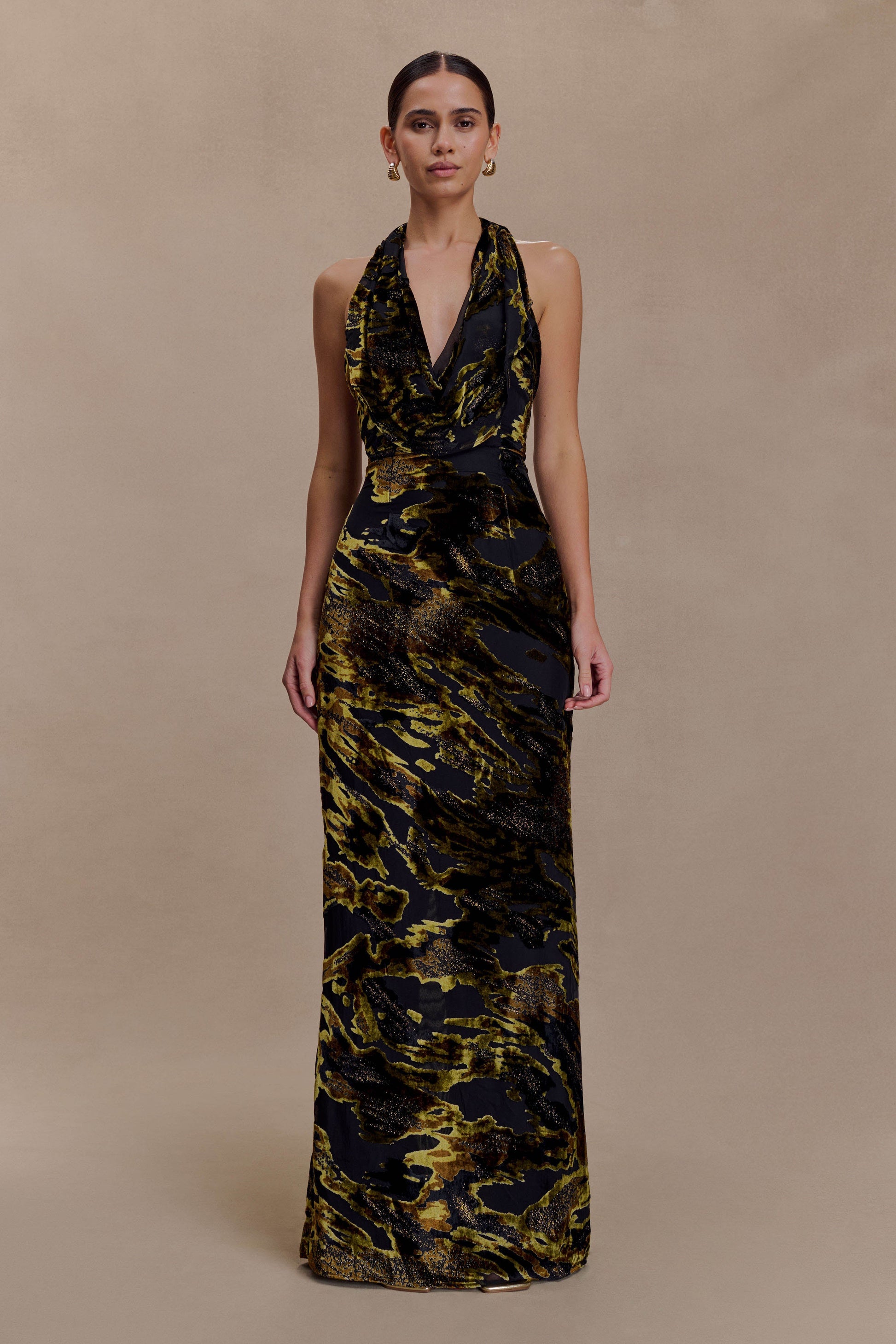 Talila Cowl Front Maxi Dress - Velvet Burnout #2