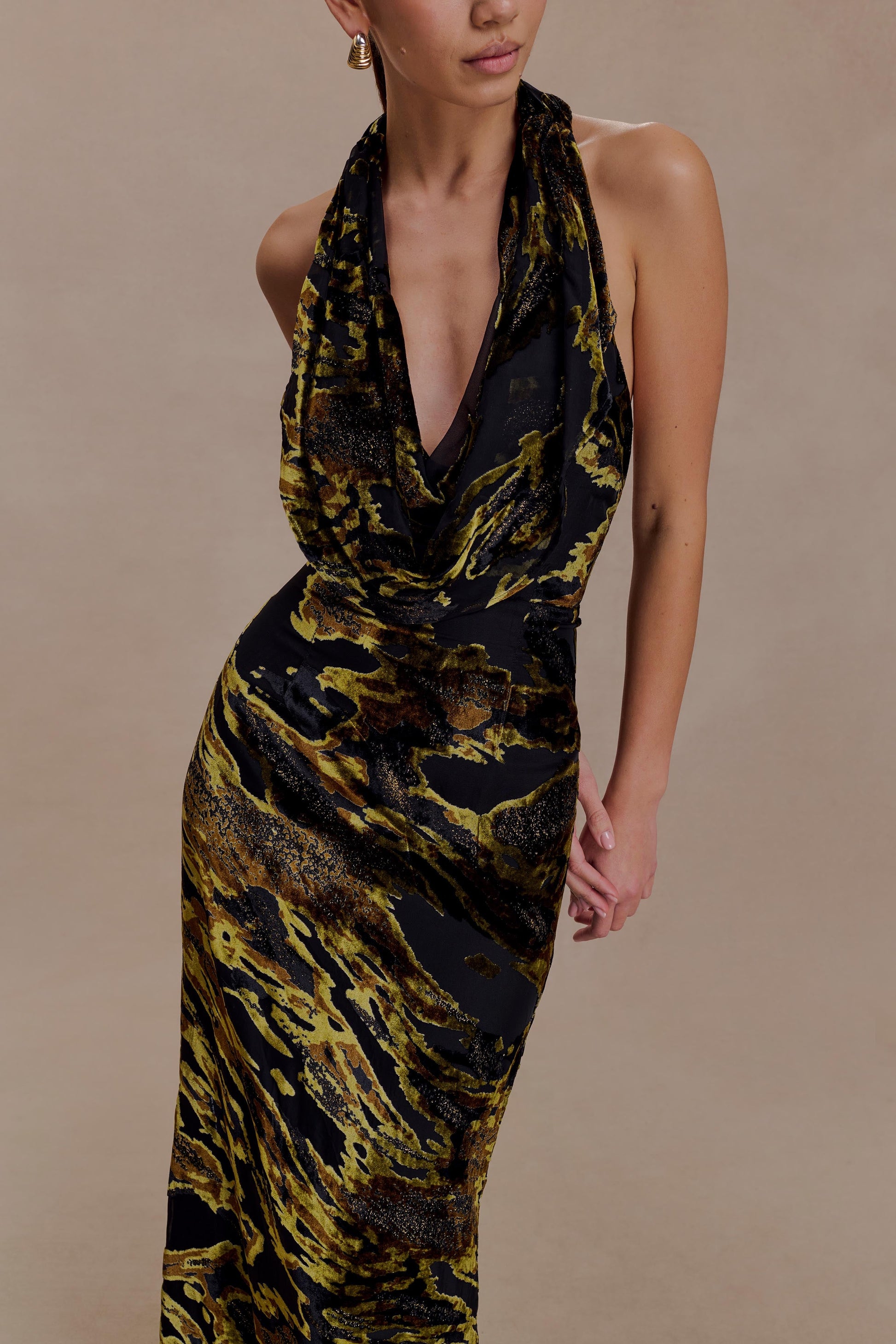 Talila Cowl Front Maxi Dress - Velvet Burnout #3