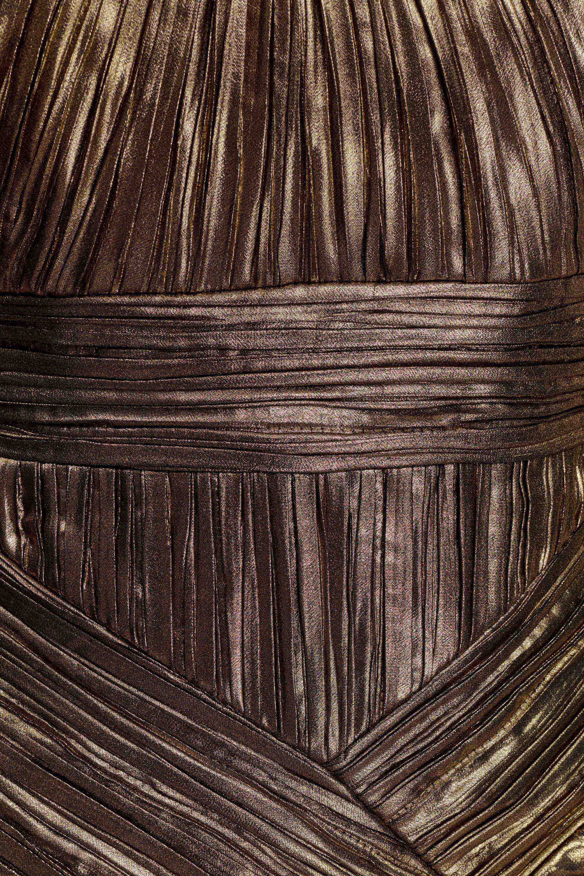 Clemence Plisse Maxi Dress - Gold #11