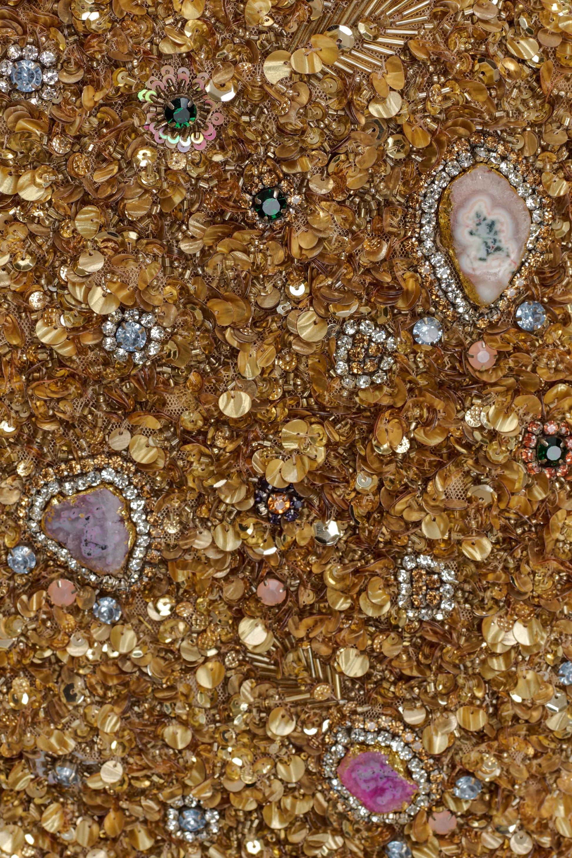 Porter Hand Beaded Mini Skirt - Gold #10