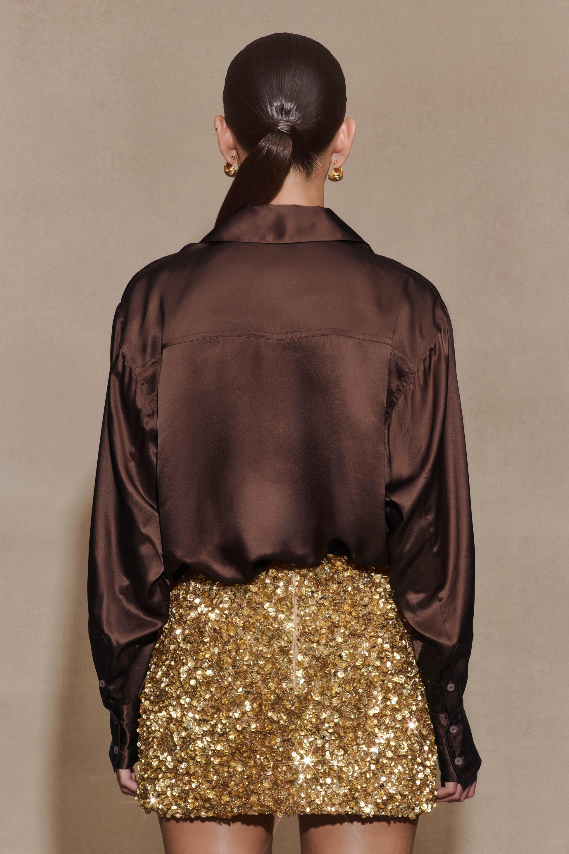 Porter Hand Beaded Mini Skirt - Gold #2