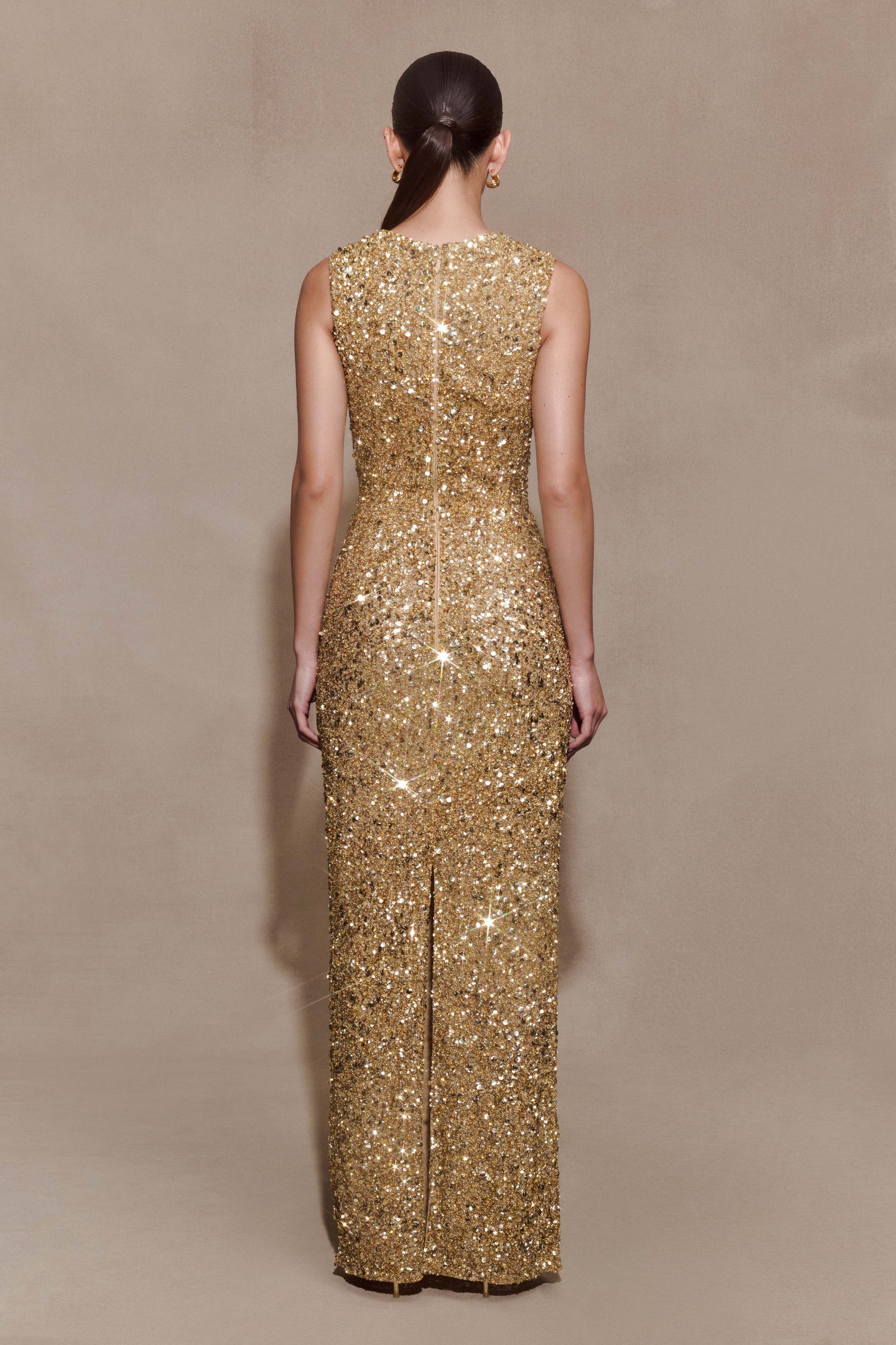 Astor Hand Embellished Maxi Dress - Gold #4