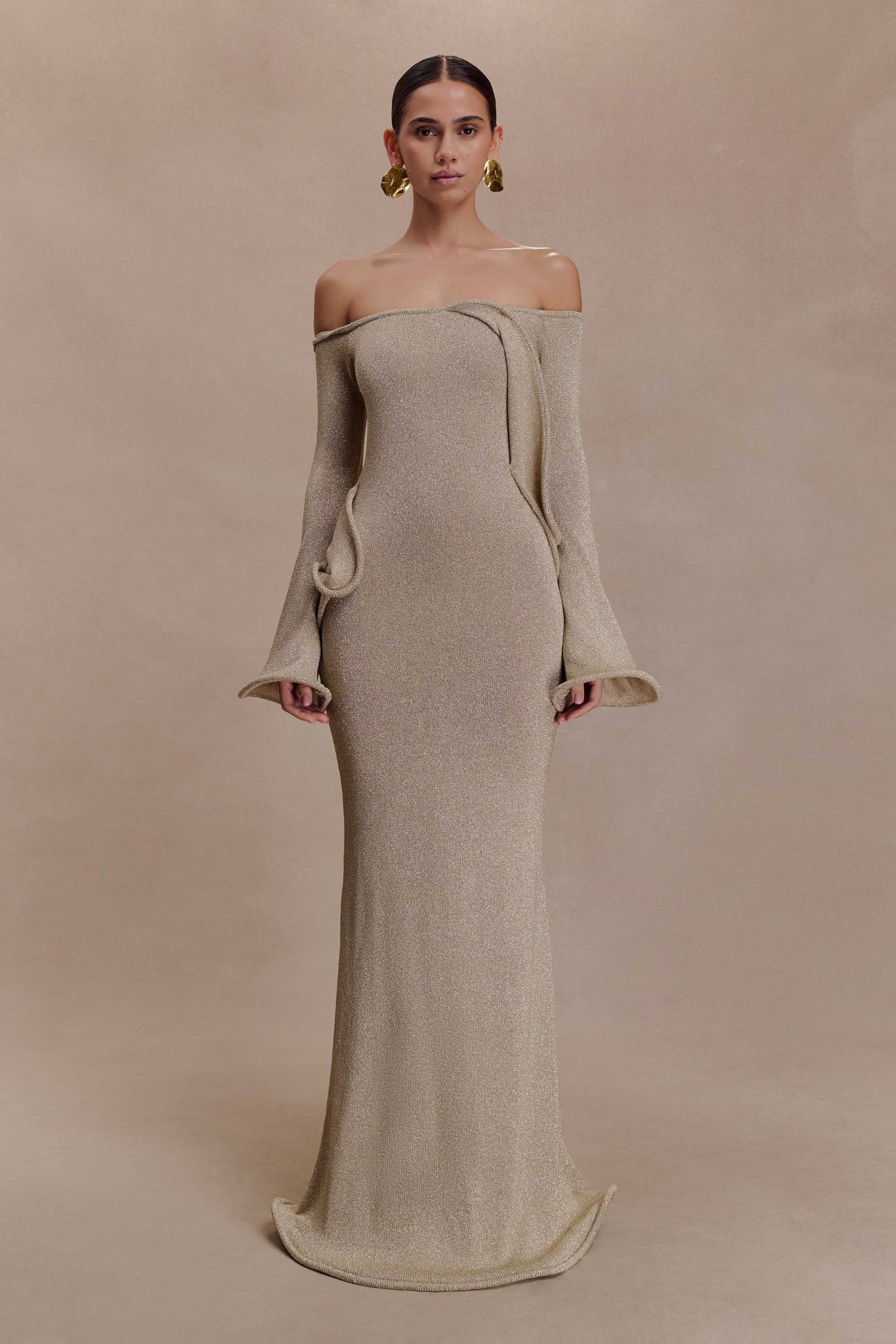 Sandrine Lurex Knit Maxi Dress - Gold #4