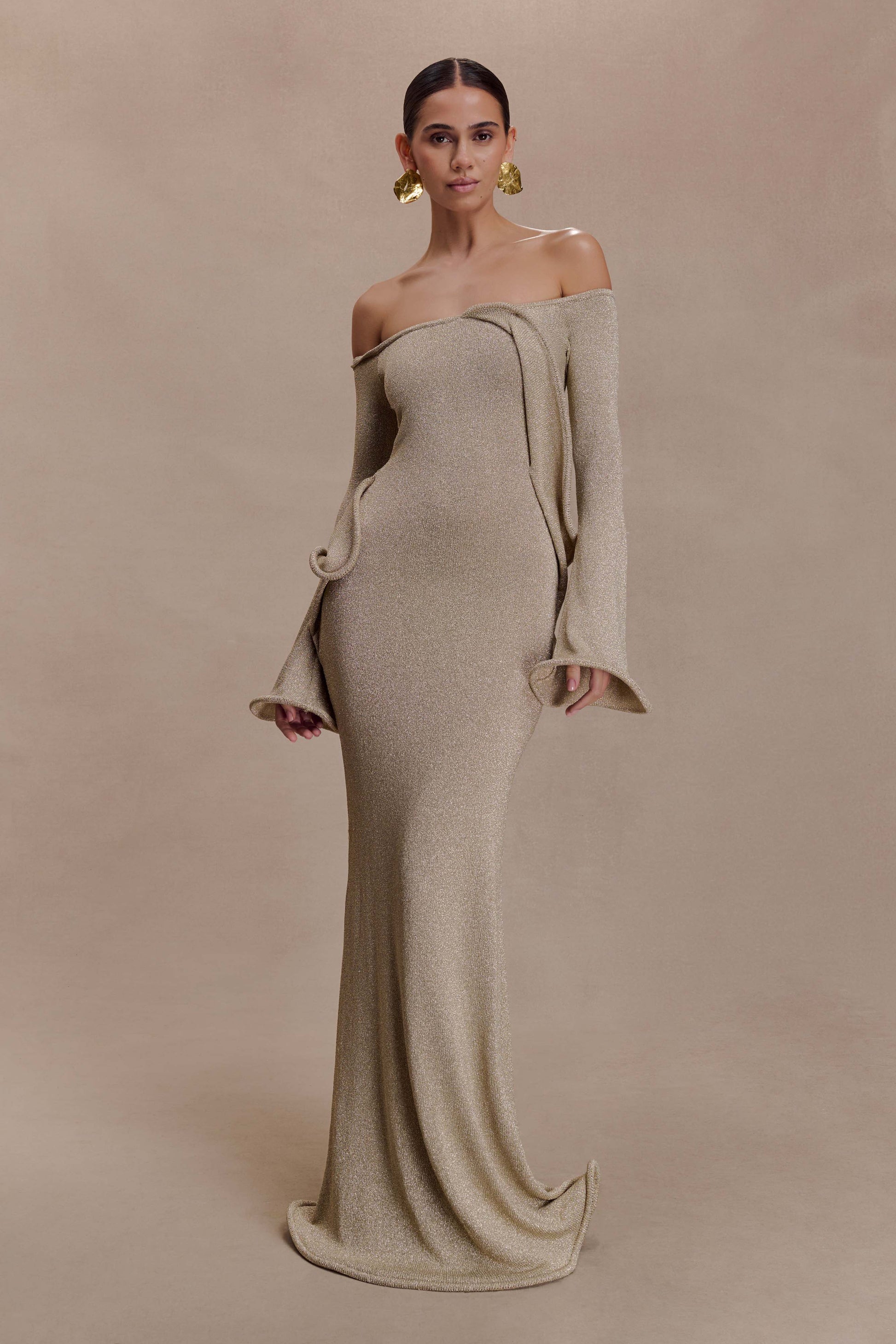 Sandrine Lurex Knit Maxi Dress - Gold #8