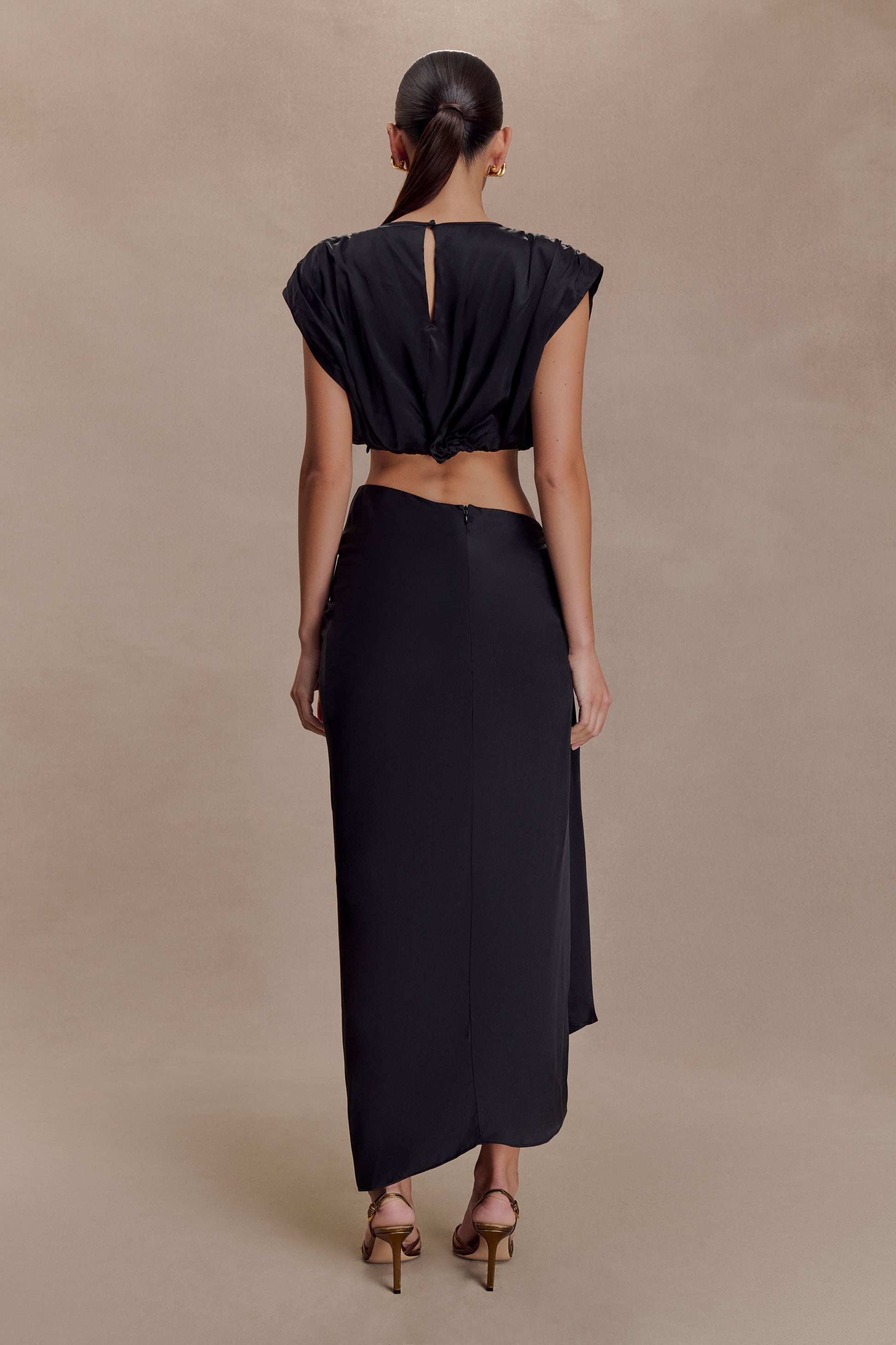 Zendaya Silk Midi Skirt - Black #6