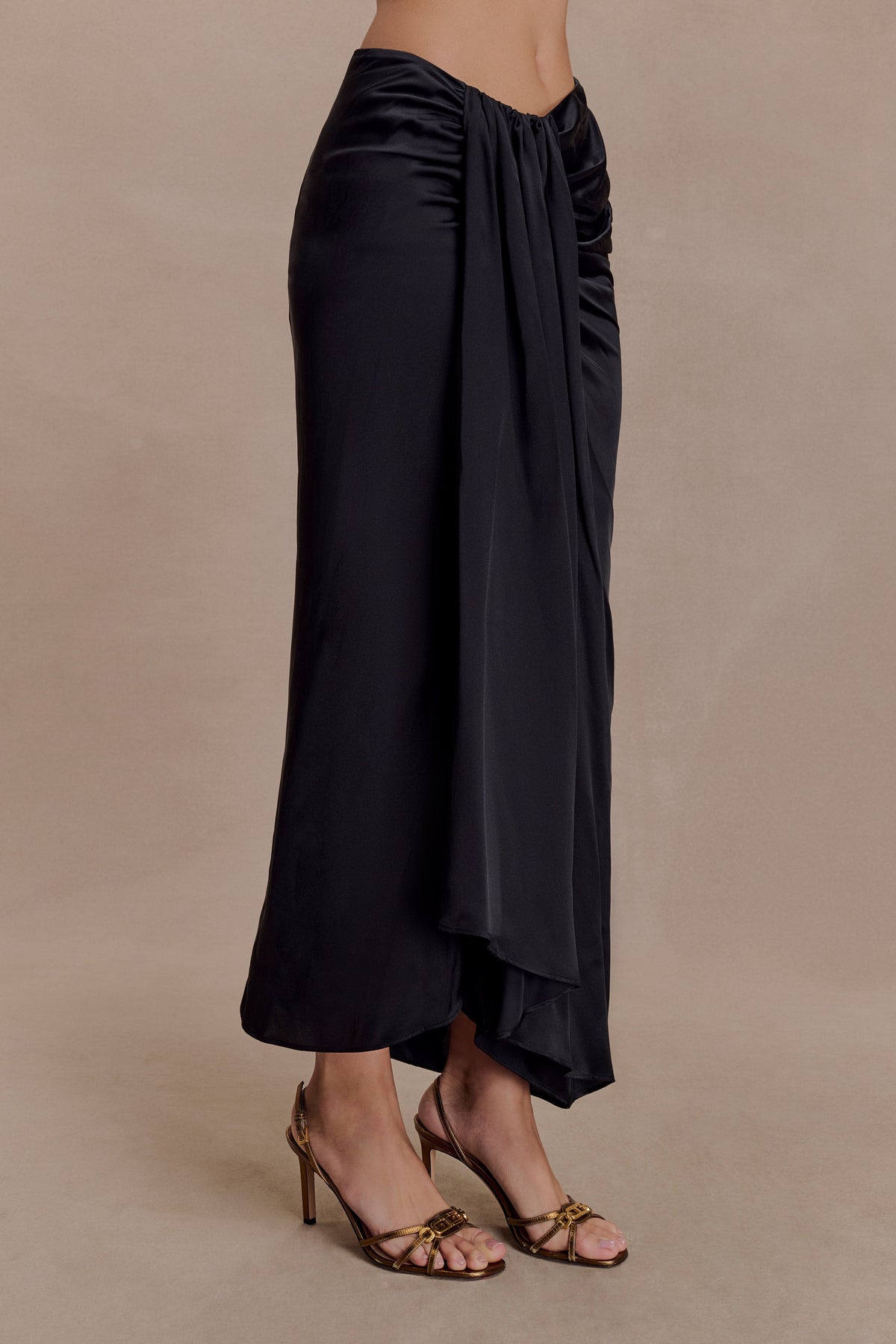Zendaya Silk Midi Skirt - Black #8