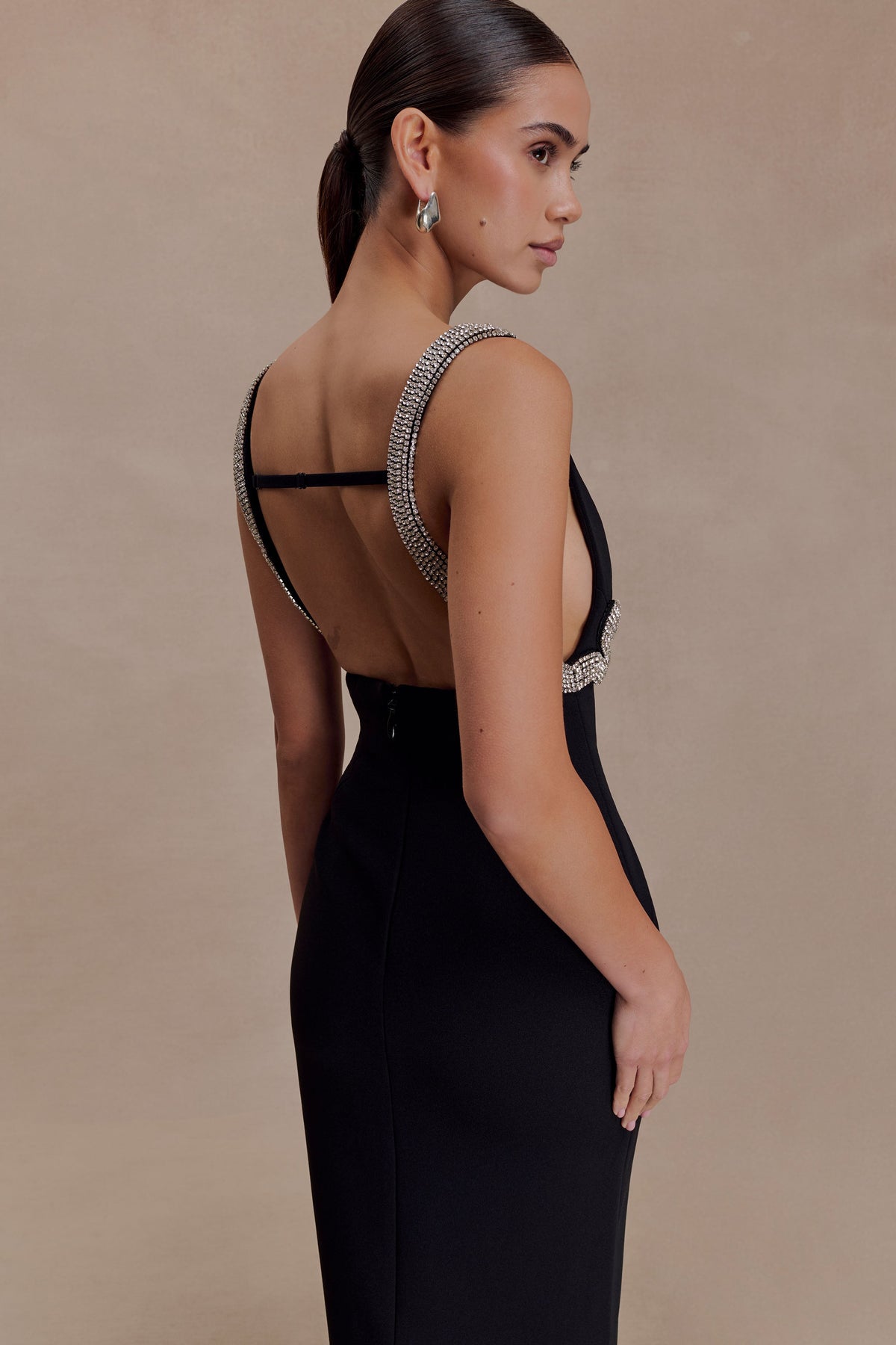 Lorde Embellished Crepe Maxi Dress - Black #6