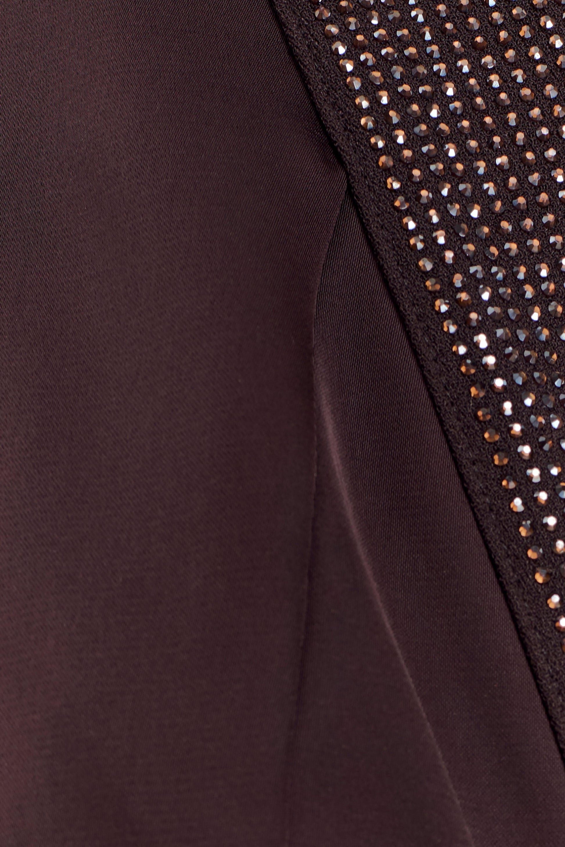 Siren Satin And Diamante Halter Top - Dark Chocolate #7