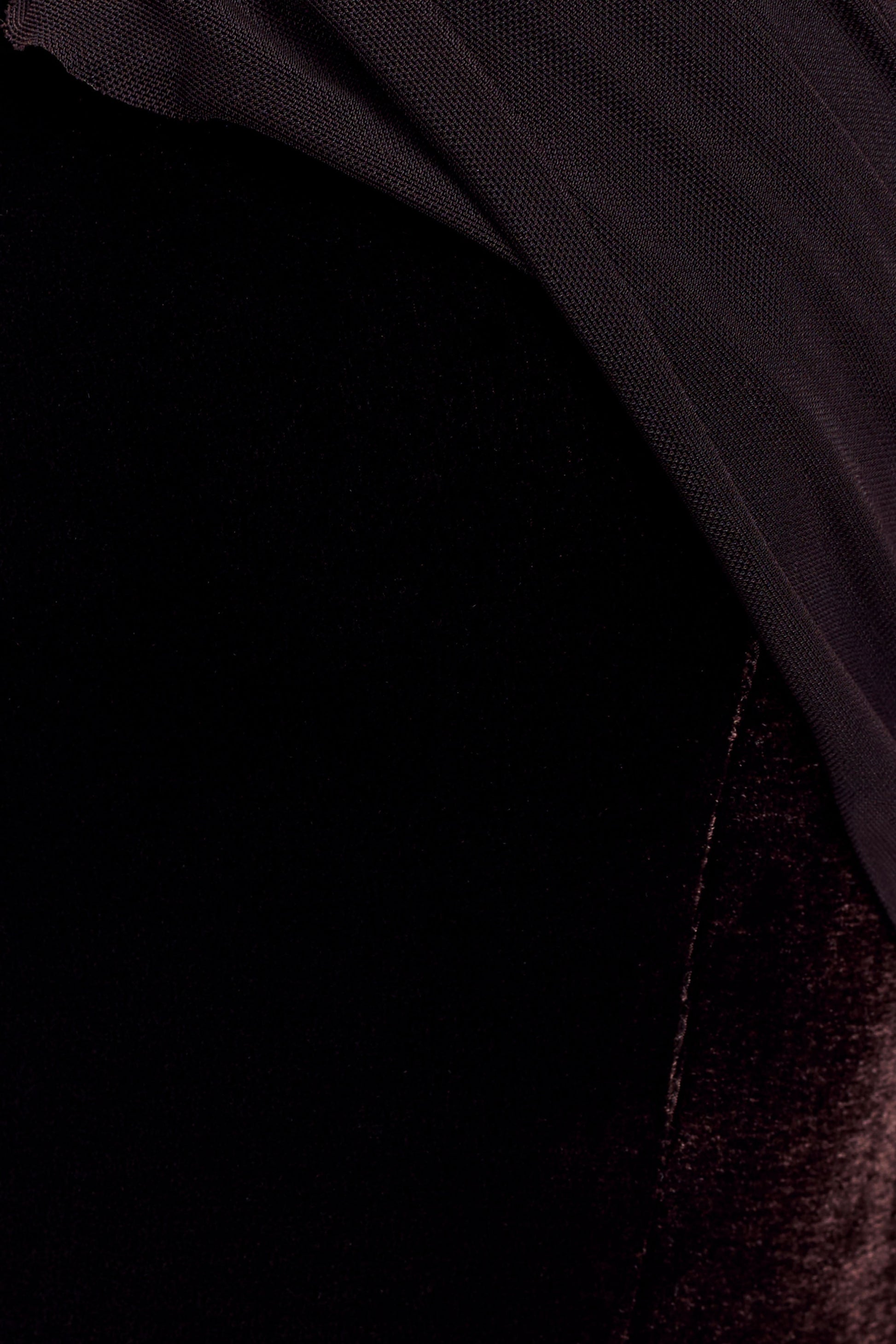 Mattea Velvet Midi Dress With Scarf - Chocolate #4