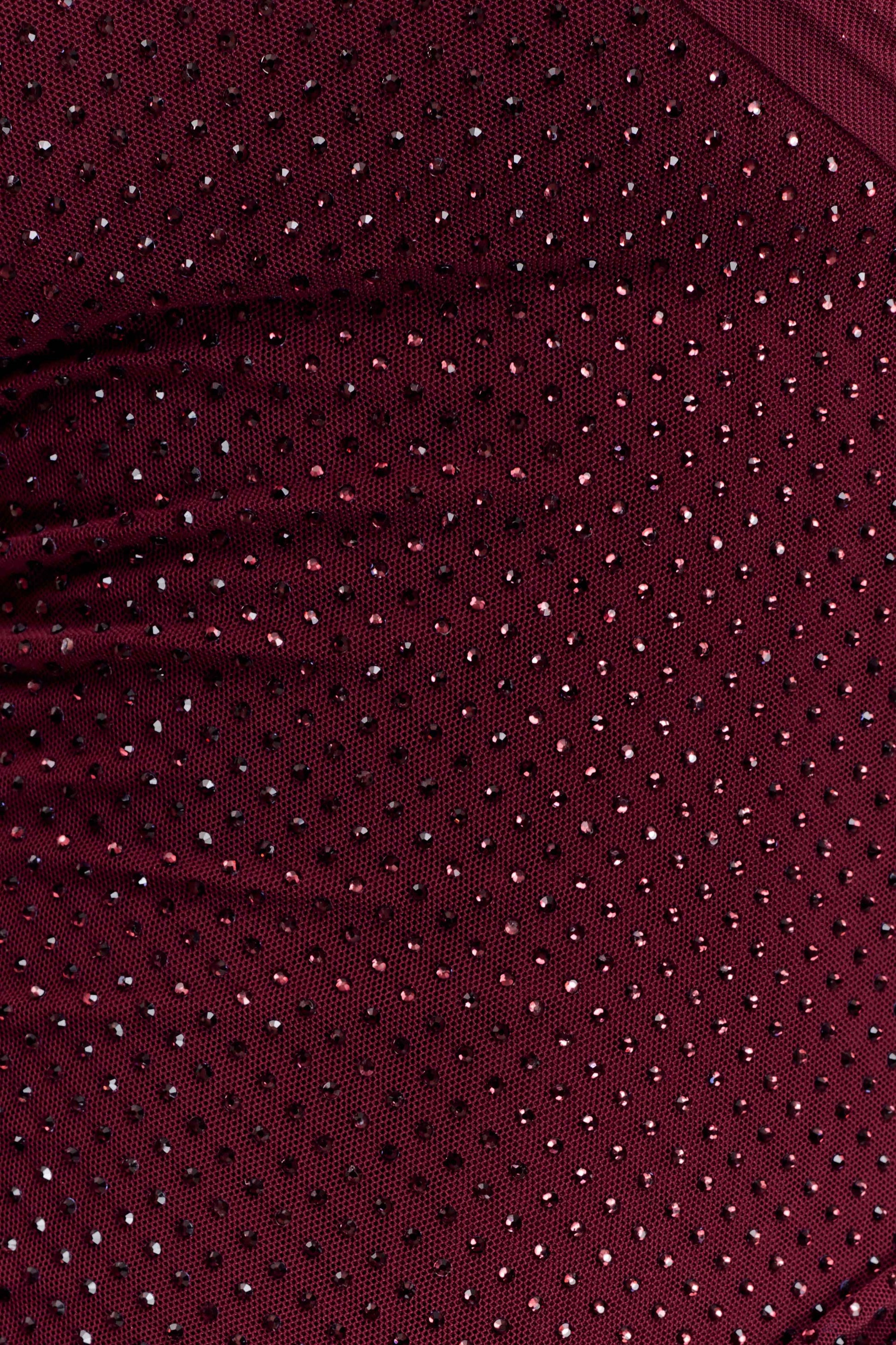 Mattea Diamante Mini Dress With Scarf - Plum #6