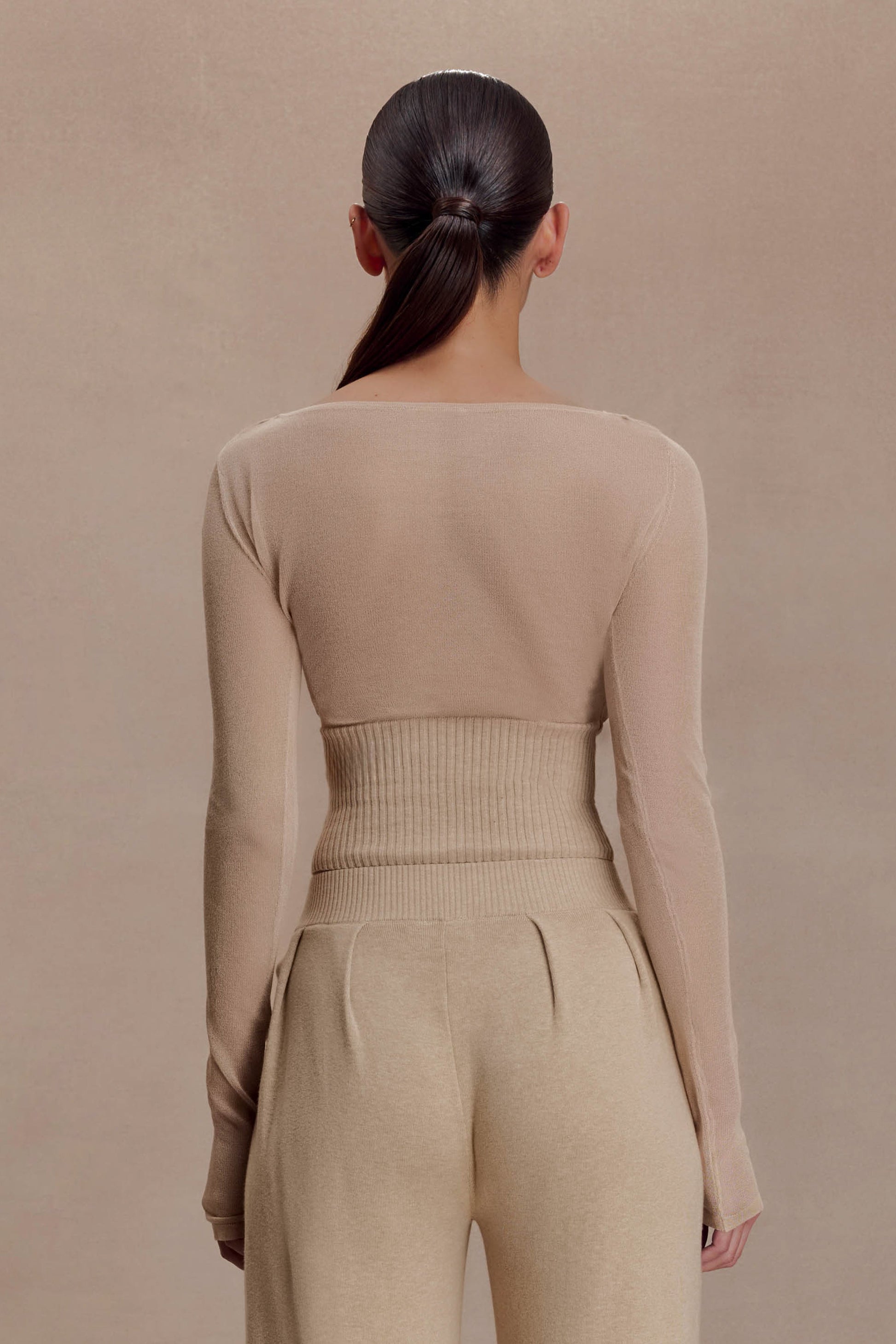 Brionee Silk Blend Knit Top - Sand #2