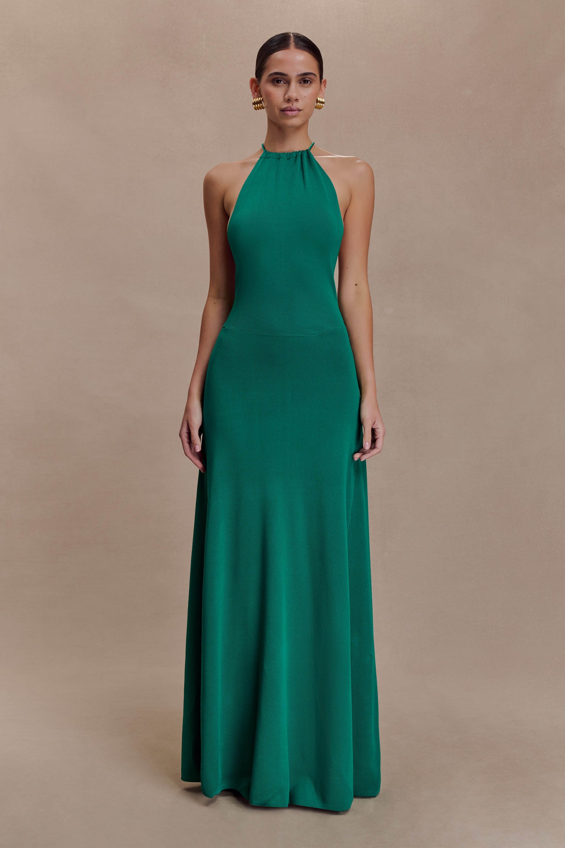 Meg Halter Tassel Maxi Dress - Emerald | MESHKI UK Meg Halter Tassel Maxi Dress - Emerald | MESHKI UK