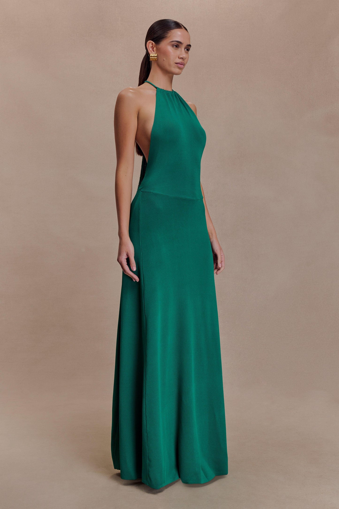 Meg Halter Tassel Maxi Dress - Emerald