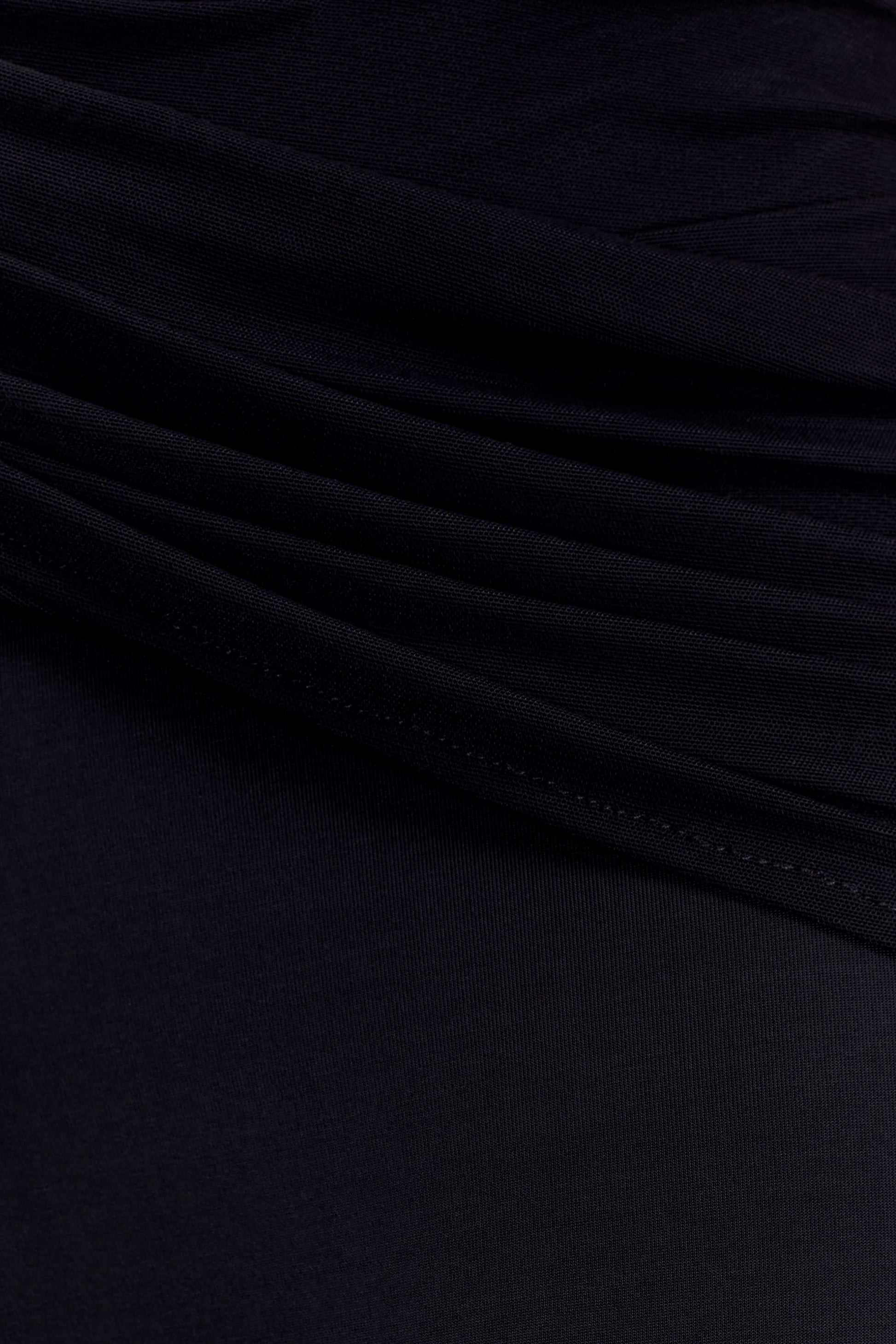 Aspyn Slinky Gathered Wide Leg Pants - Black #7